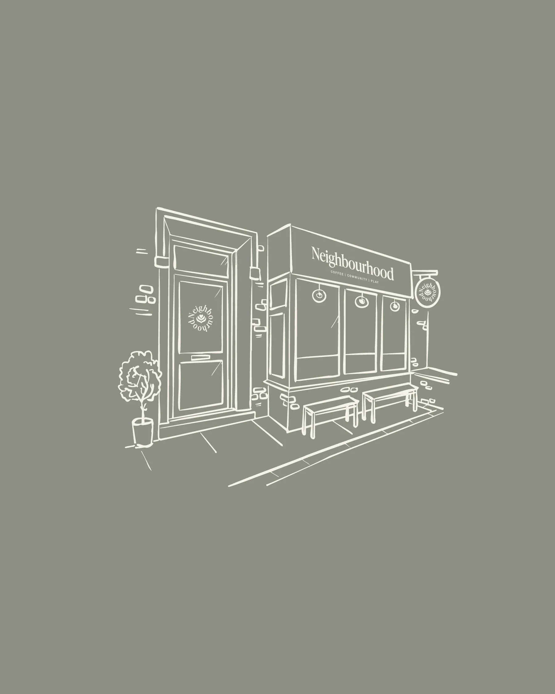 Hand-drawn venue  illustration 