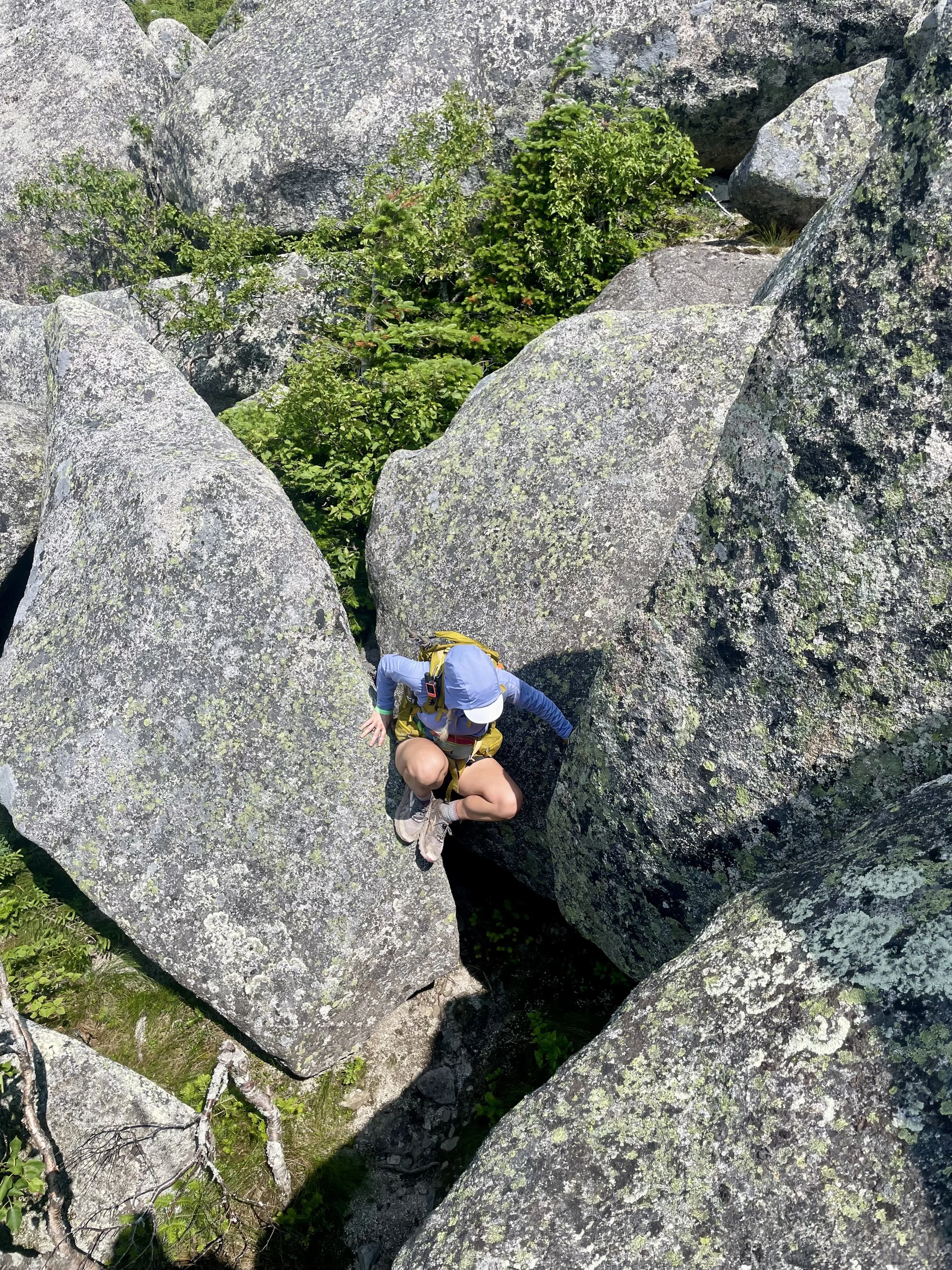  Rock climbing down Katahdin 