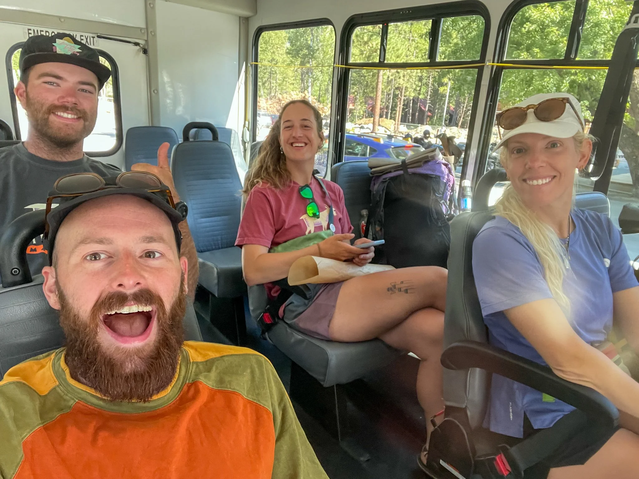  Catching public transport from Mazama to Leavenworth, Washington 