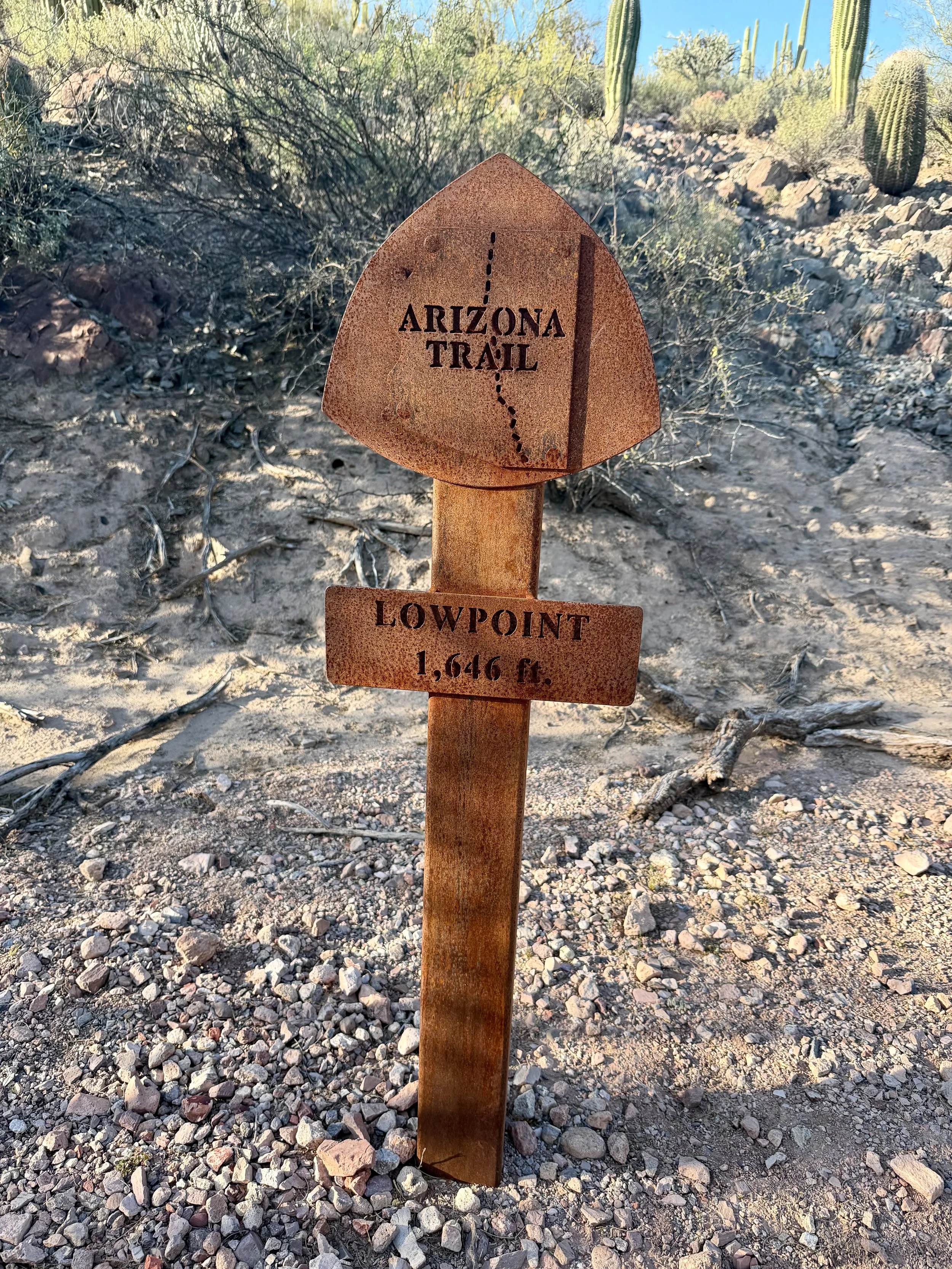  Lowest point of the trail on the Gila River 