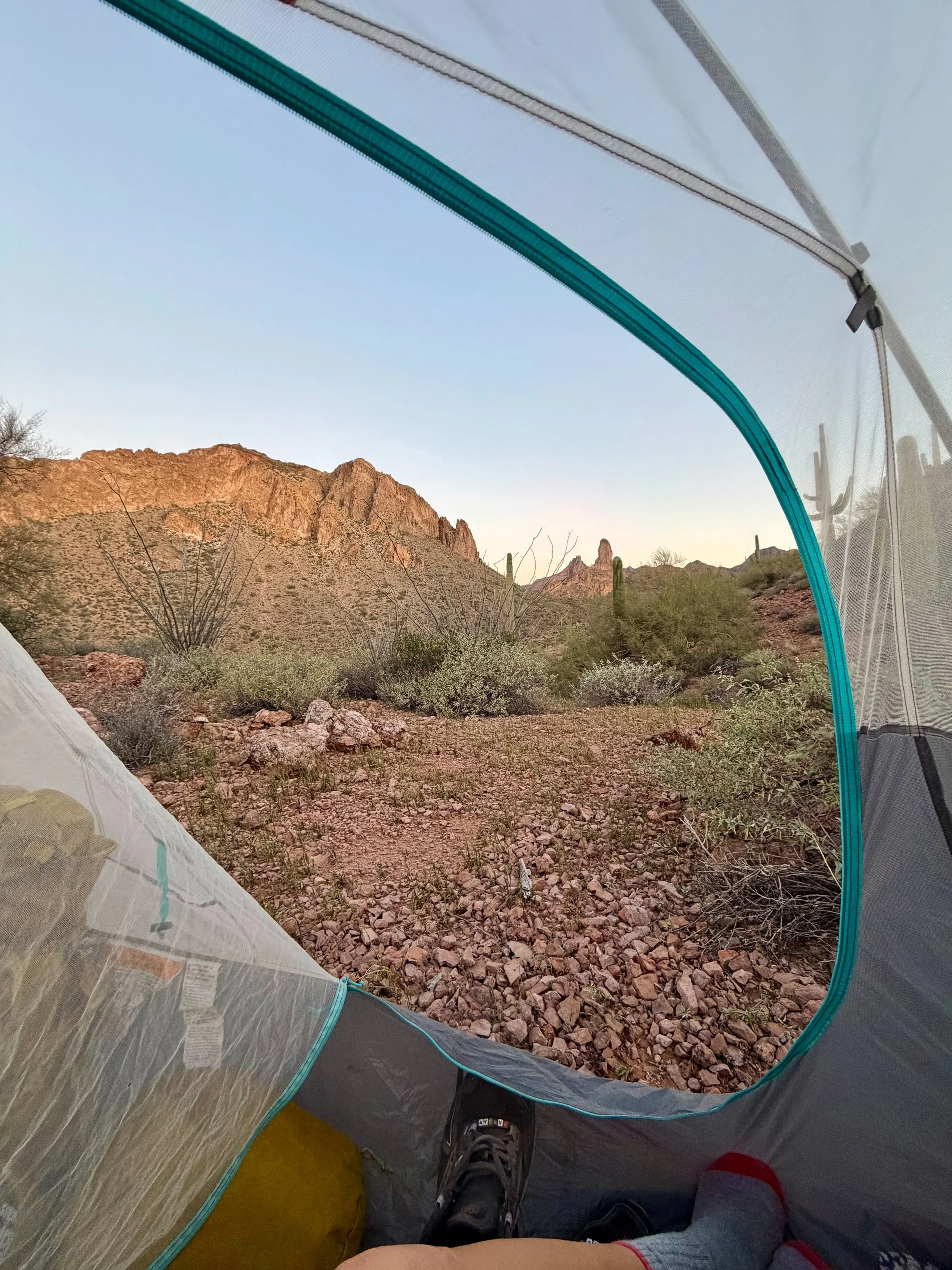  View from my perfect but painfully windy camping spot 