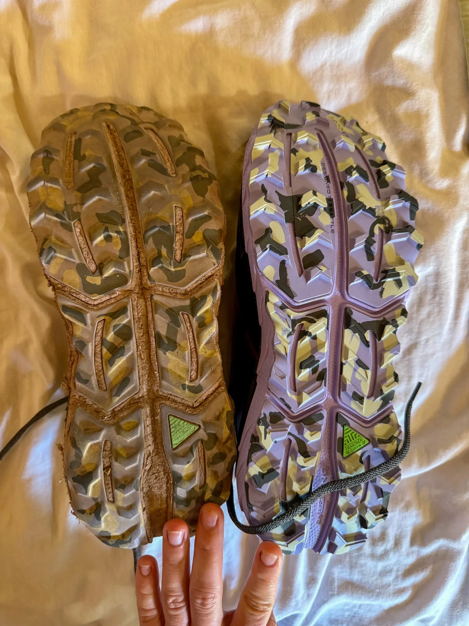  Before and after 500 miles in the desert. Same shoes.  