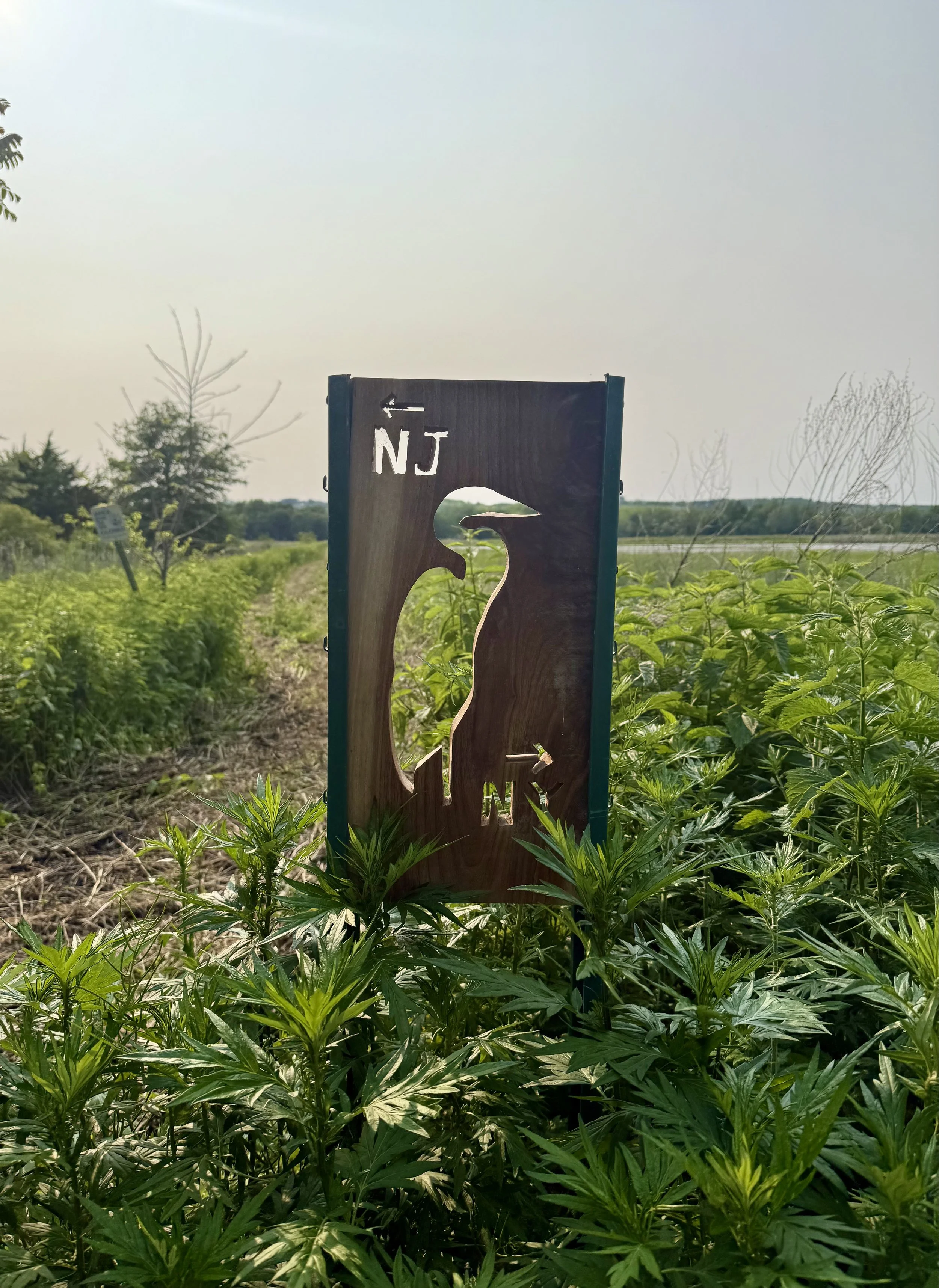  Great sign near the wetlands between the two states.  