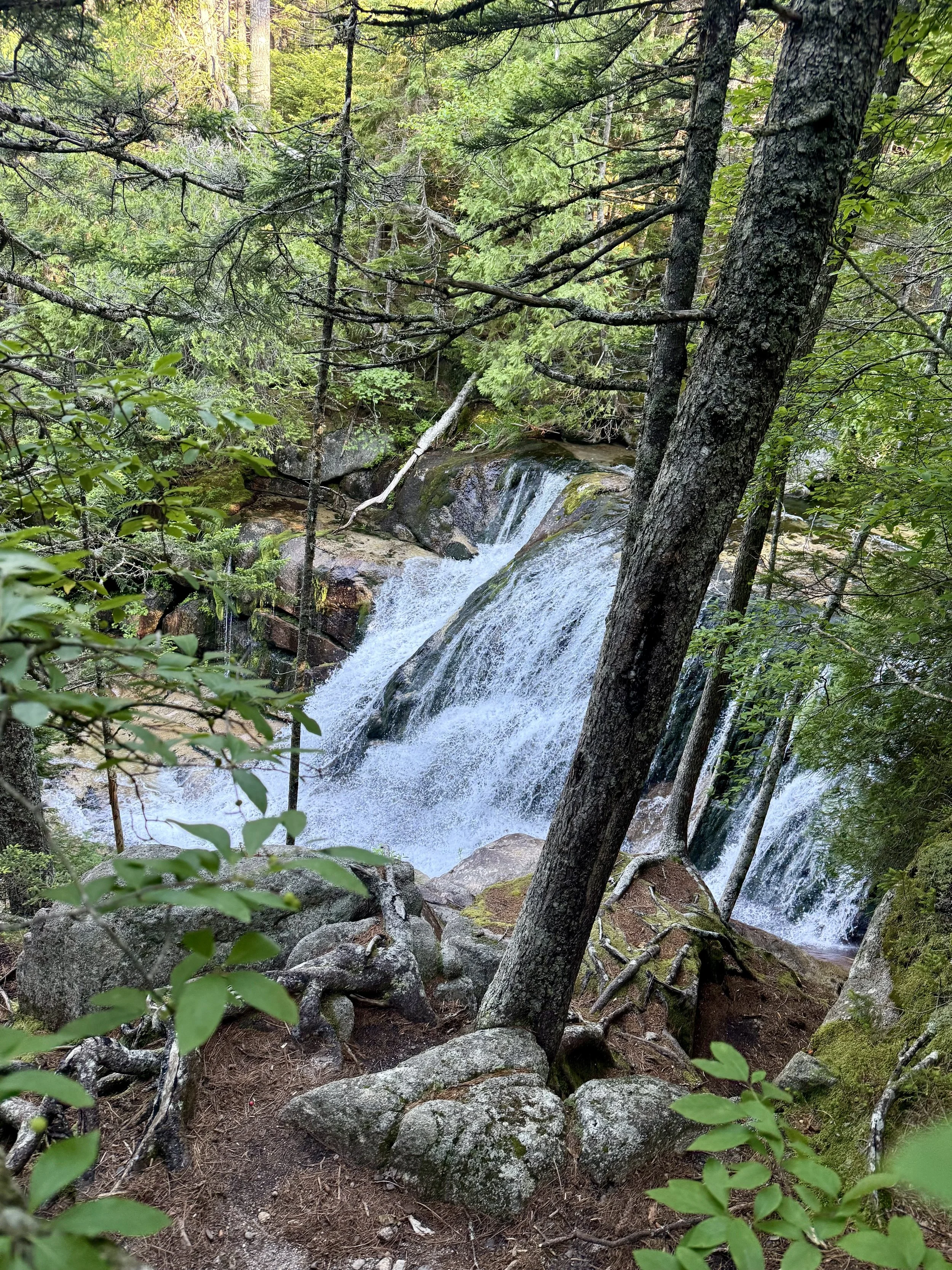  Trail next to a beautiful waterfall and canyon 