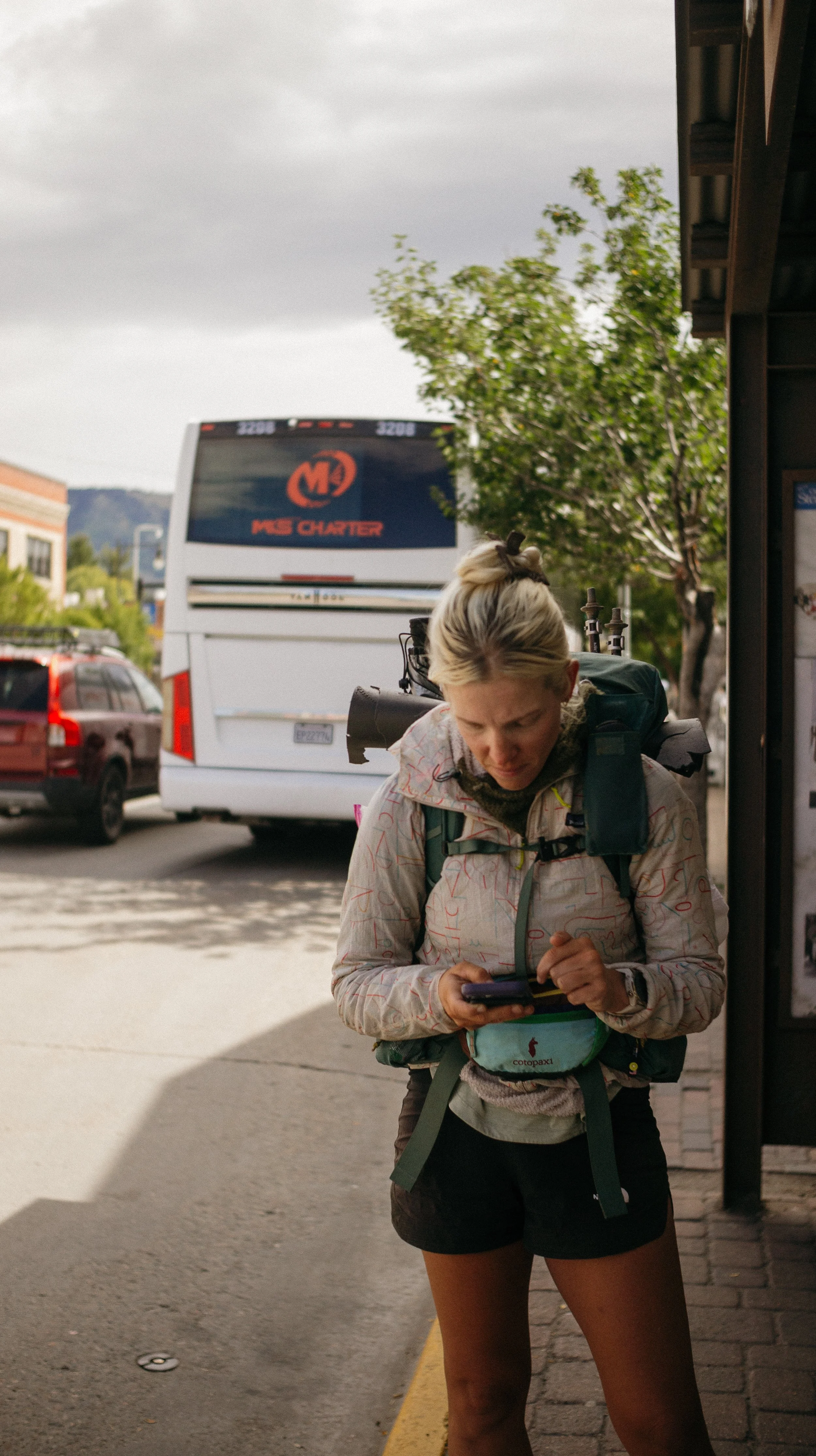 Waiting at the bus stop