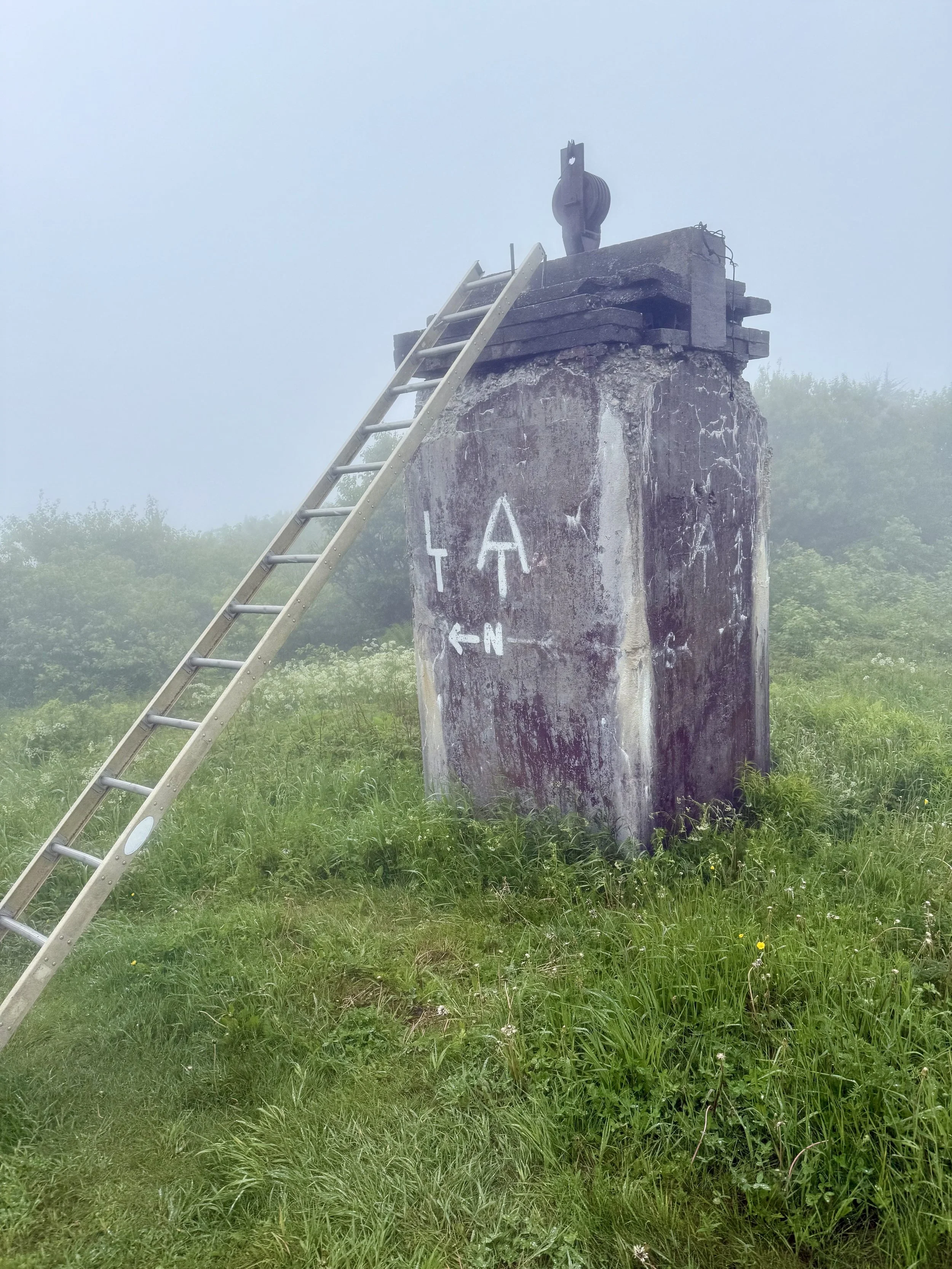  At the top of Bromley Mountain, socked in with clouds 