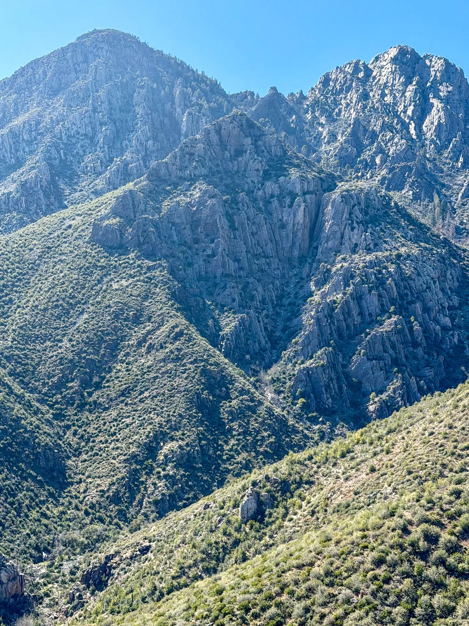  Sheer rock face on the Four Peaks 