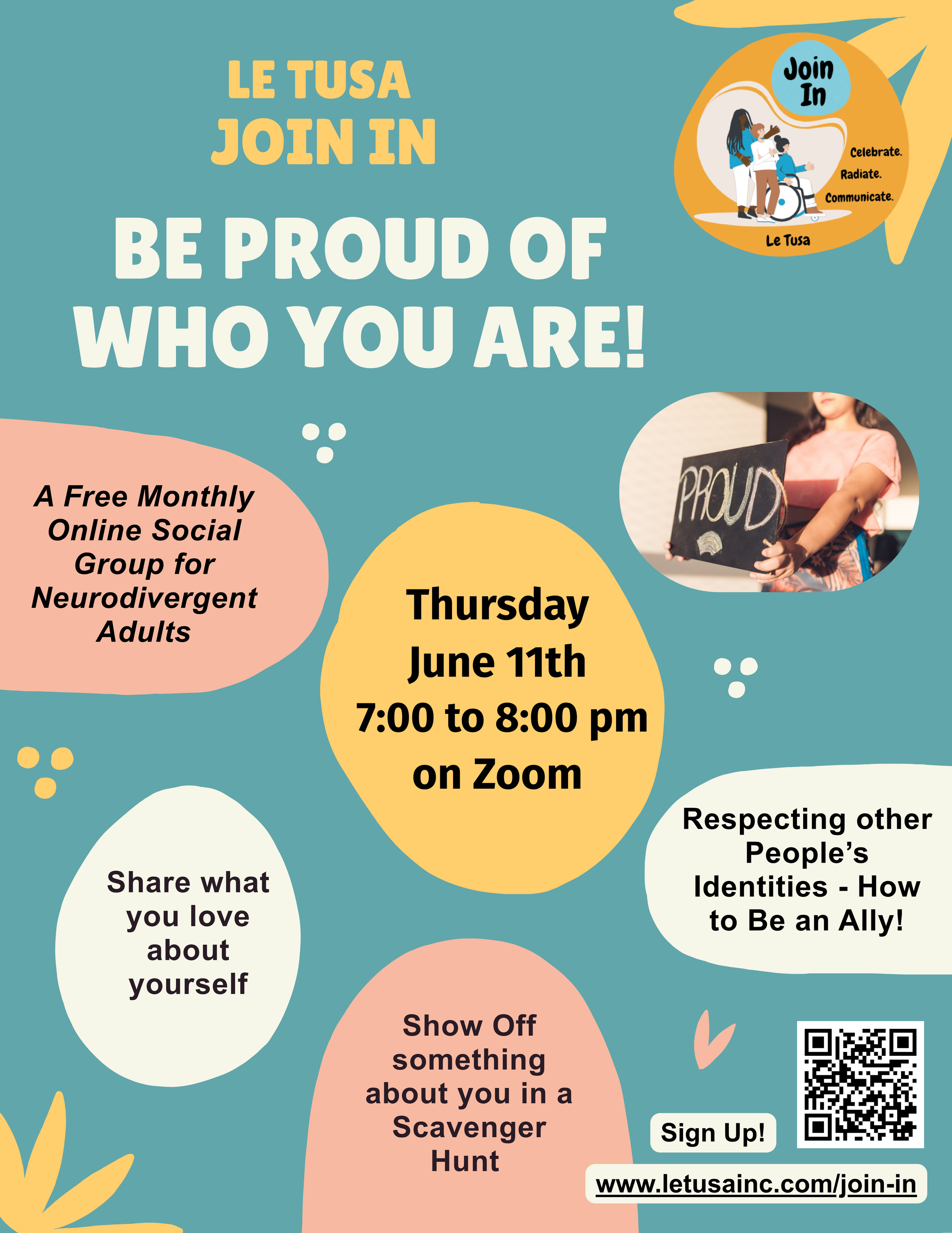 Join In! June: Be proud of Who You Are!
