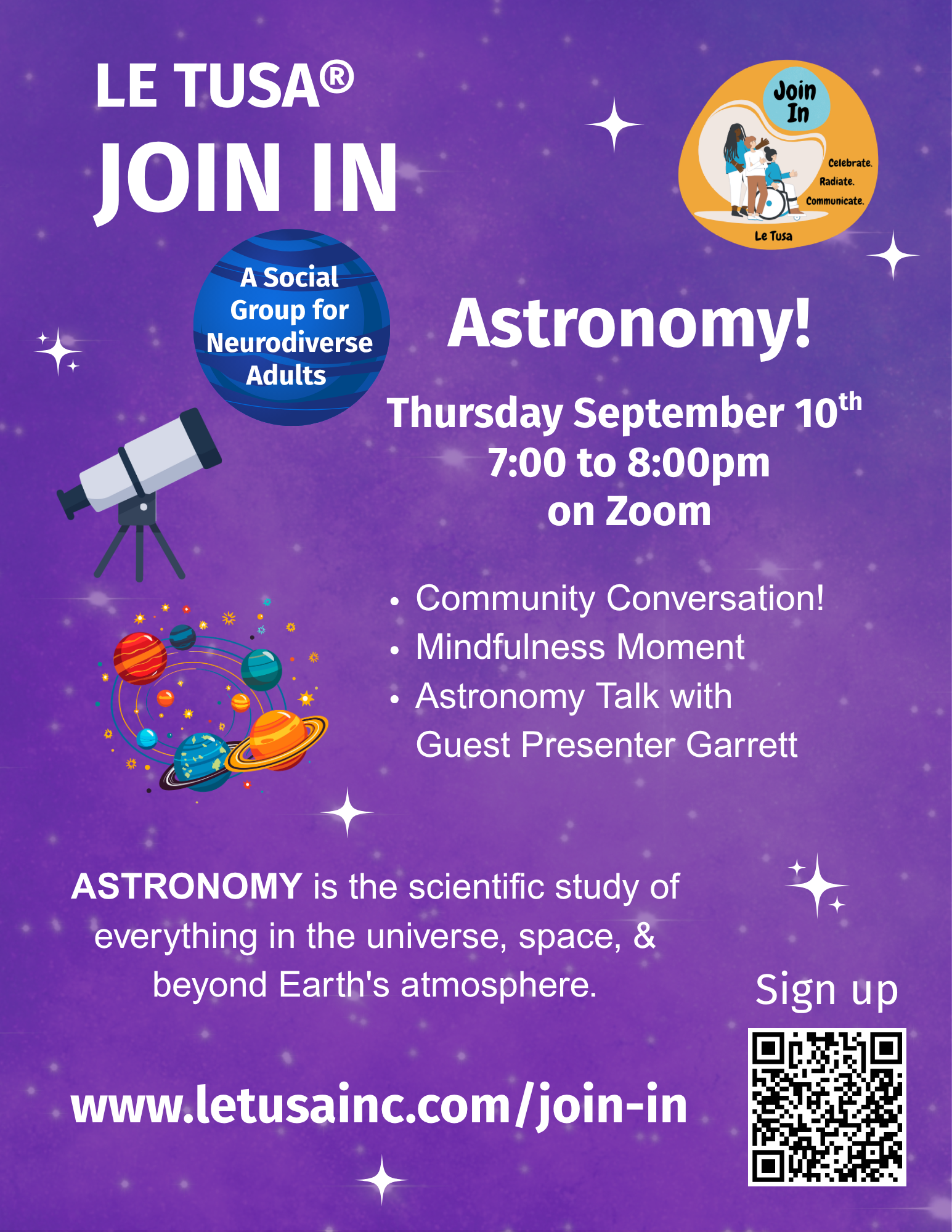 Join In! September: Astronomy!