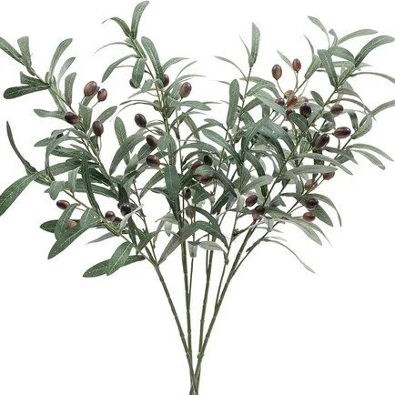 4 PCS Artificial Olive Branches Stems: Click To Shop - 