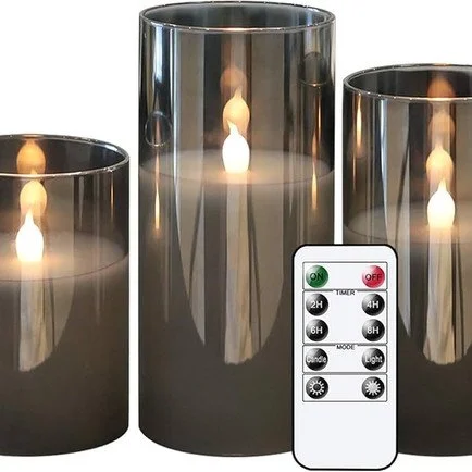 Gray Glass Battery Operated Flameless Led Candle:
Click to Shop - 