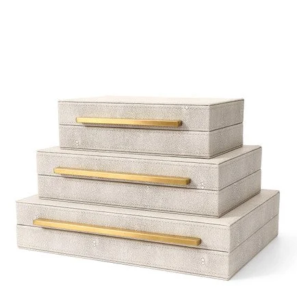 Faux Ivory Shagreen Leather Set of 3 Pcs:
Click to Shop - 