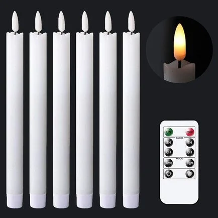Flameless White Taper Candles: Click To Shop - 