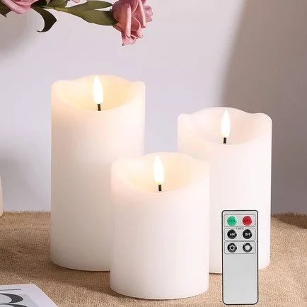 White Flameless Pillar Candles with Remote:
Click to Shop - 