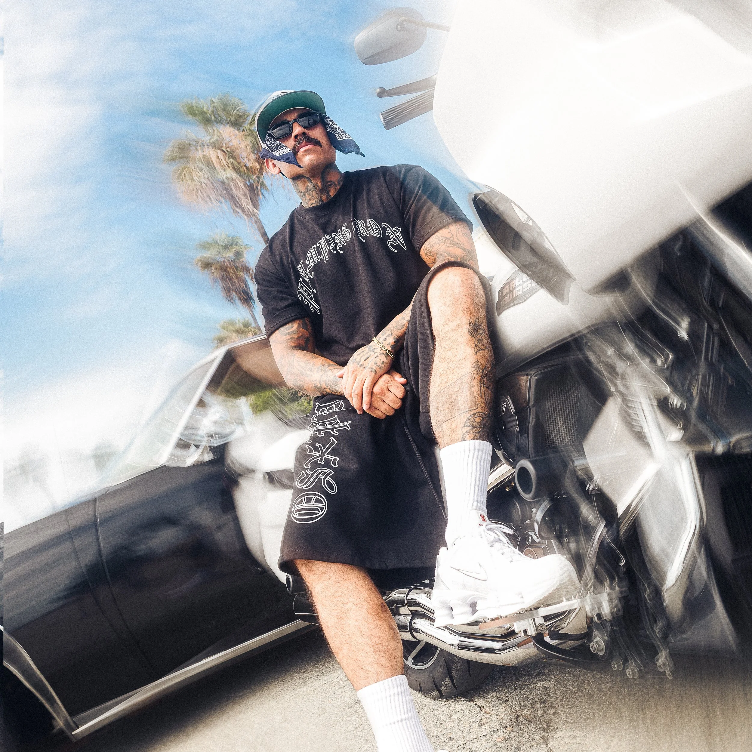 Old School Por Vida Brand Gym Cloths Motor Cycle