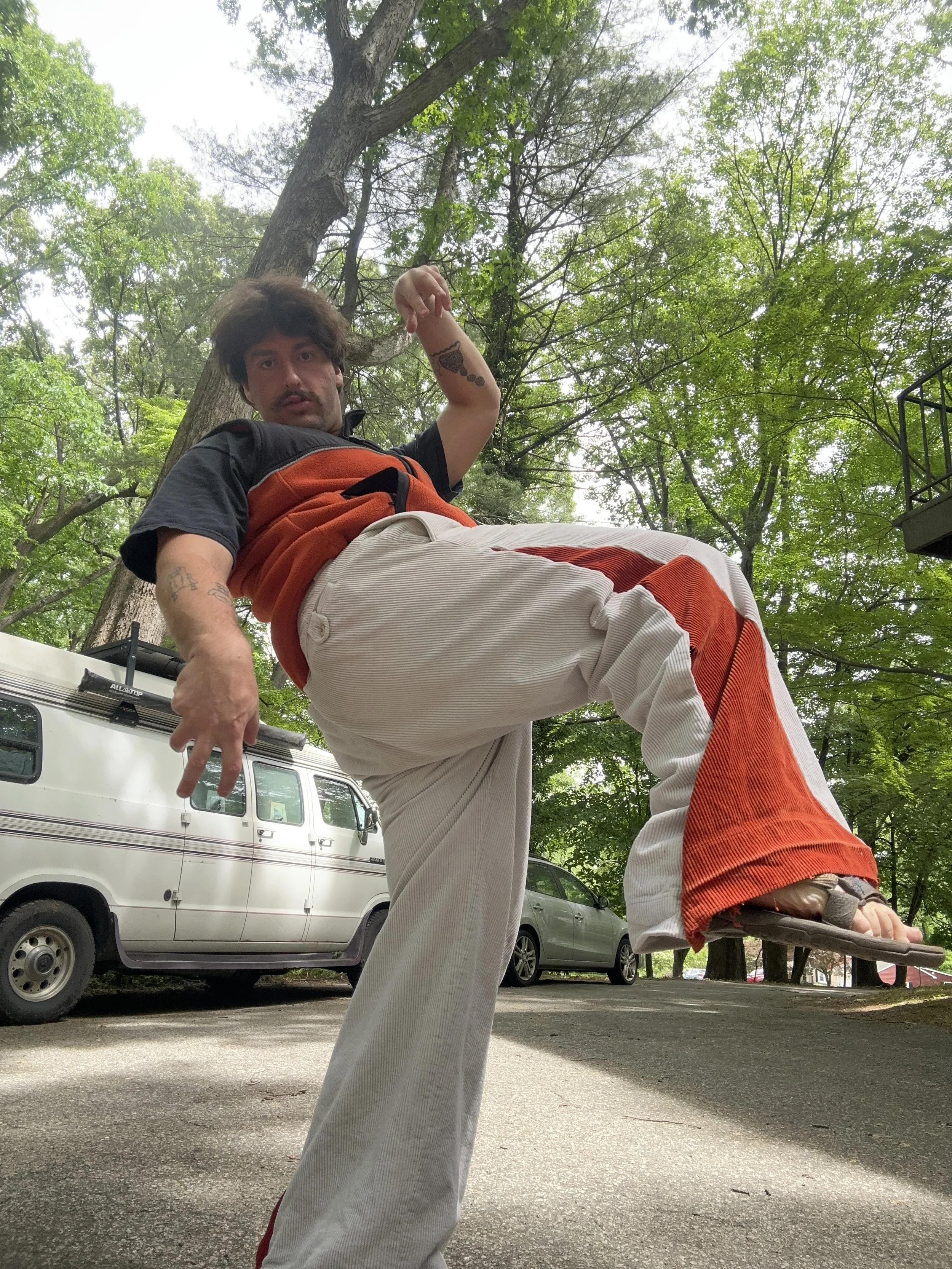 In progress shot of the Corduroy Cowboy pants