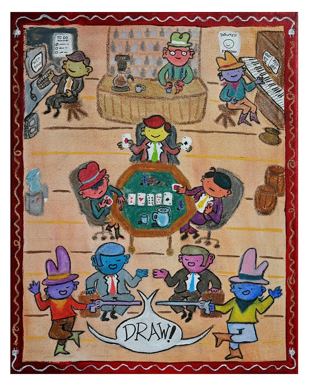 Pleasure Doing Business! 20&rdquo; x 16&rdquo; Oil Pastel on Canvas

If wearing assless chaps on casual Friday is wrong, then I don&rsquo;t want to be right 

I thought I&rsquo;d include a smattering of fun stuff including getting down at a morning m