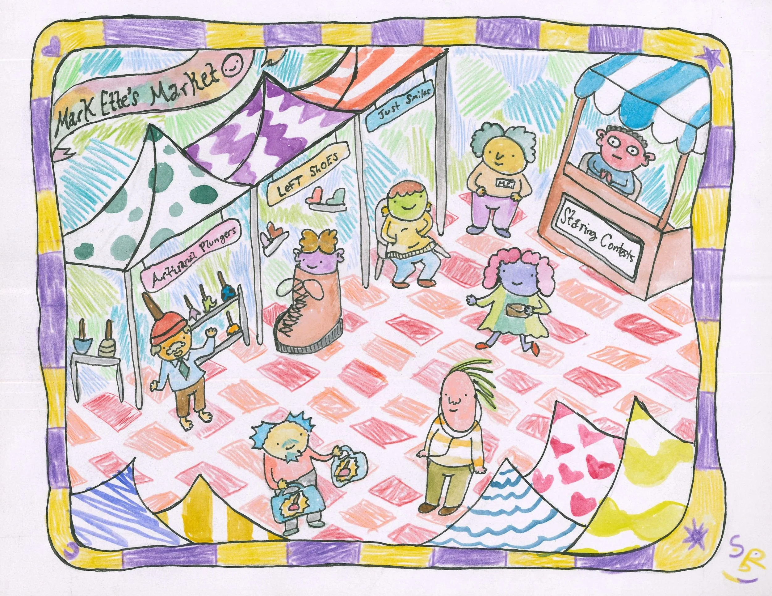 Mark Ette's Market | Watercolor + Colored Pencil