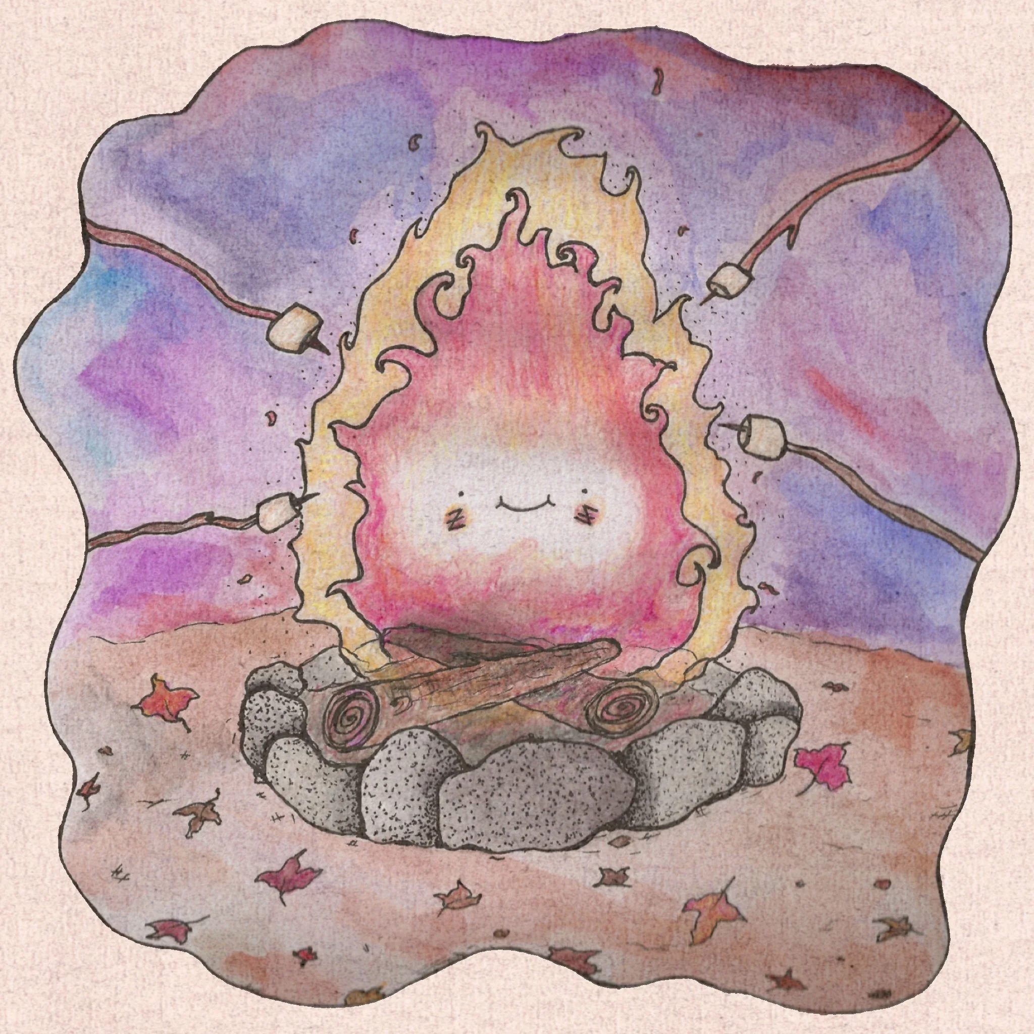 Happy Camper | Colored Pencil