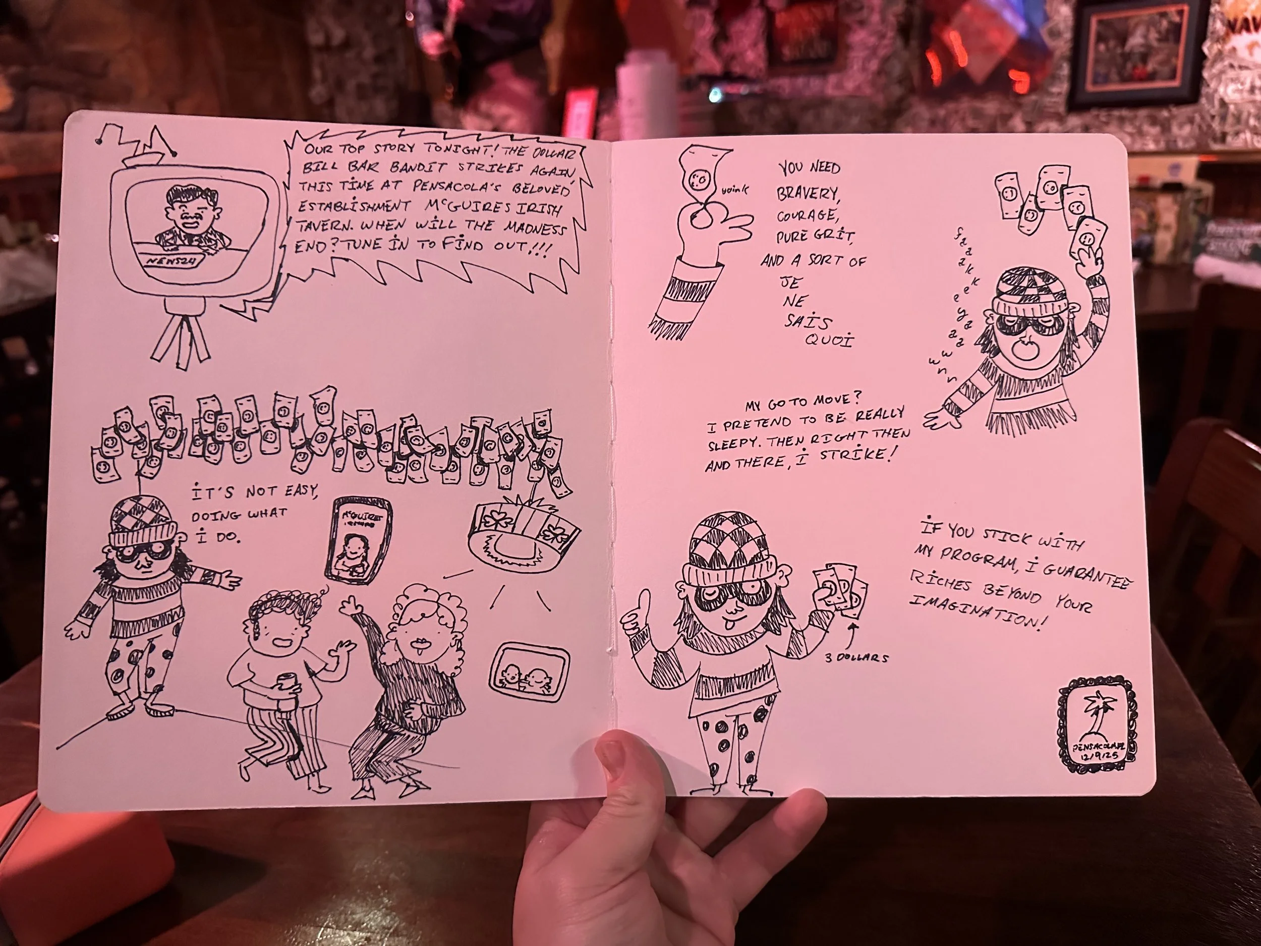 The original comic drawn in my sketchbook!