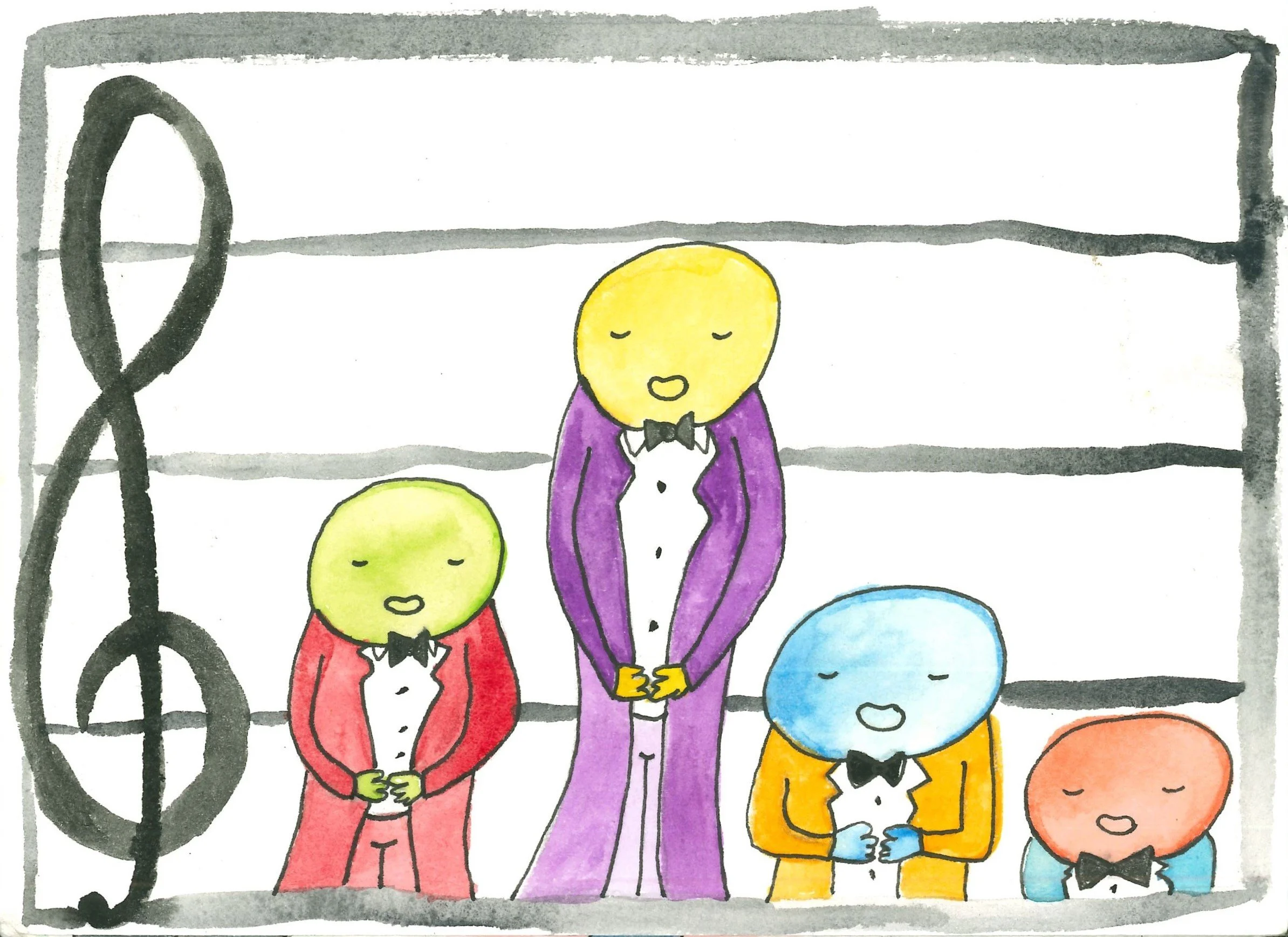 A Goob Quartet | Watercolor