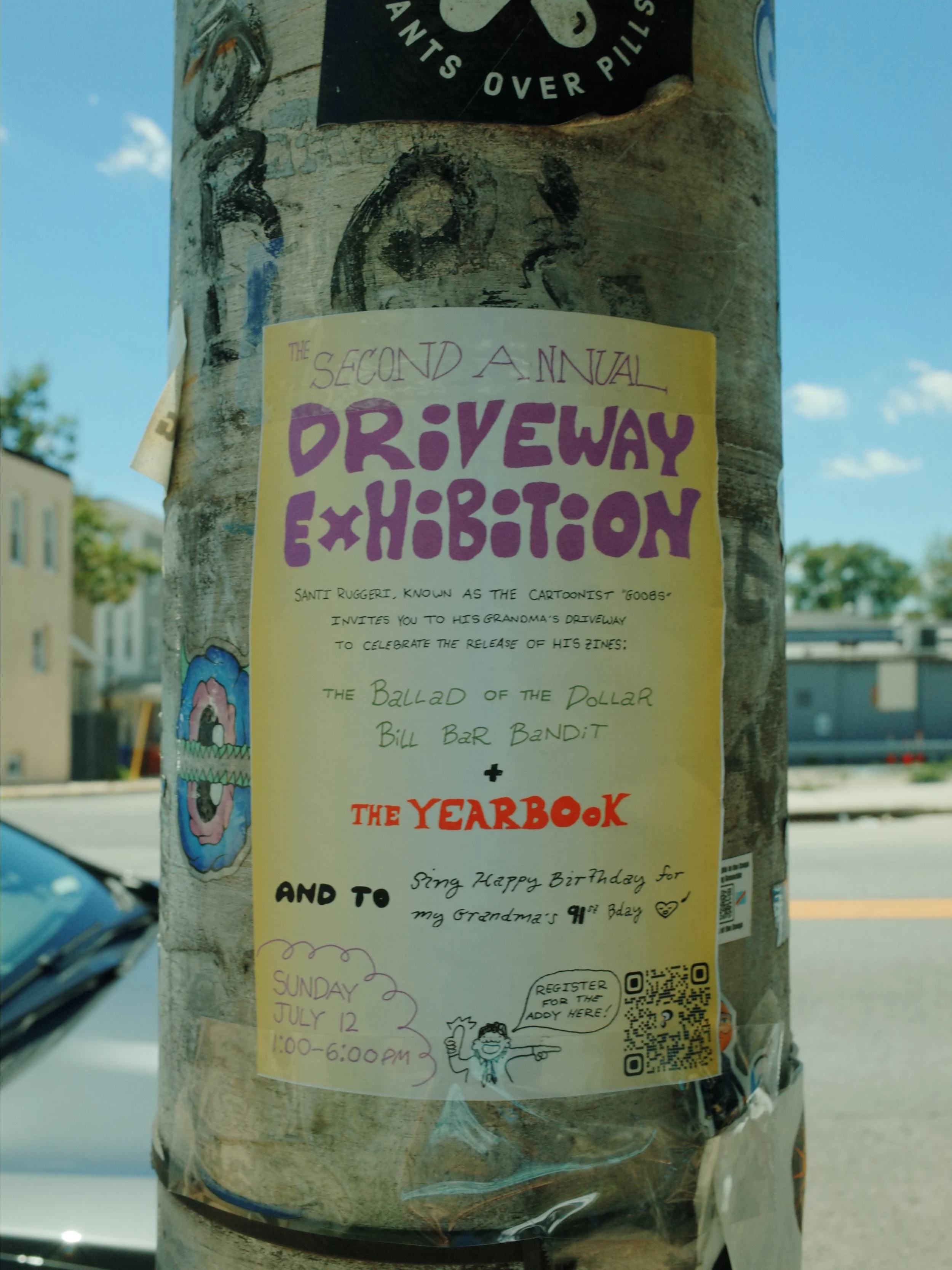 Hanging up posters all over town