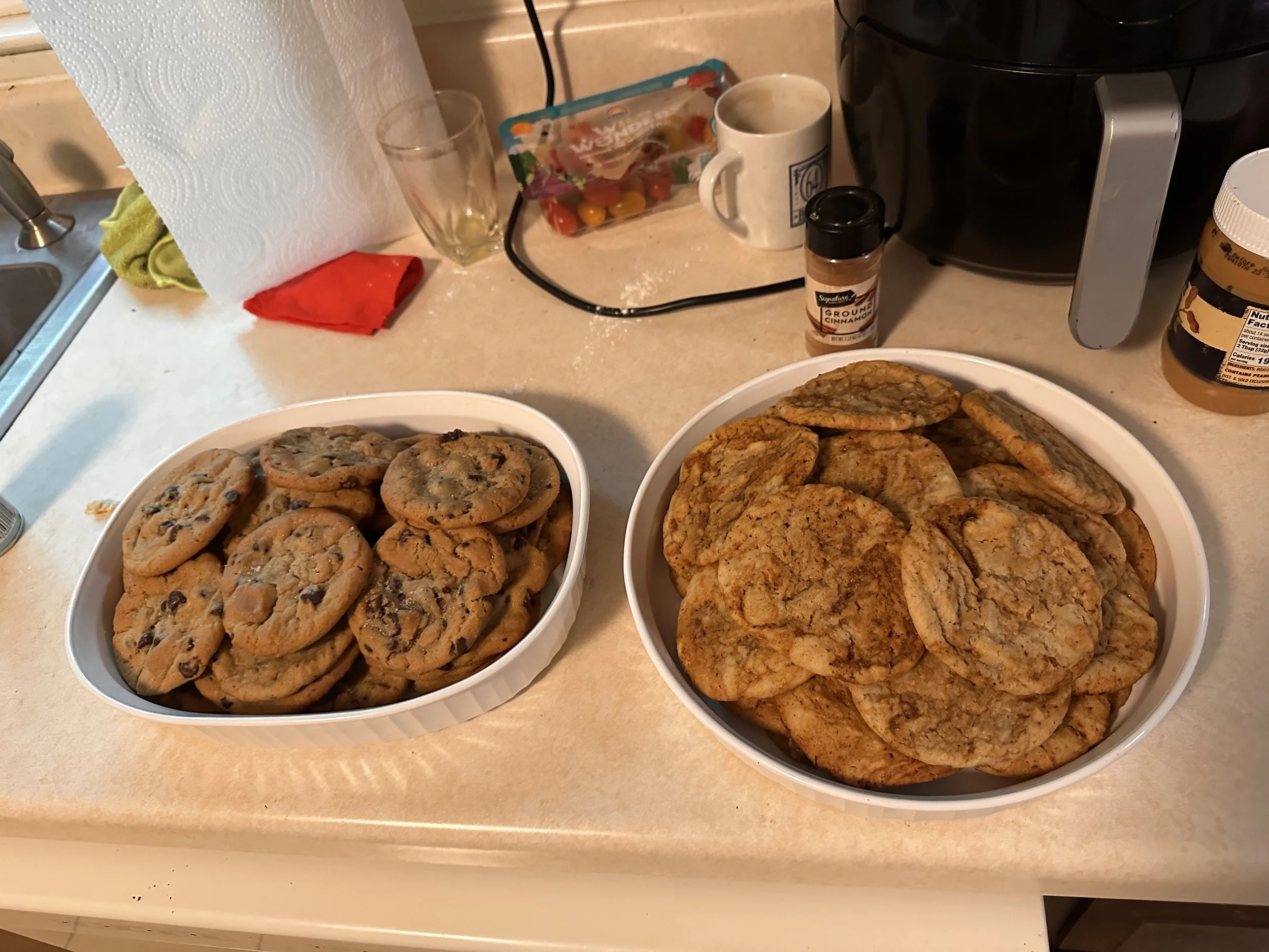 Woke up at 6 am on the day of the exhibition to bake cookies. Made a batch of gochujang and another batch of choco chip cookies