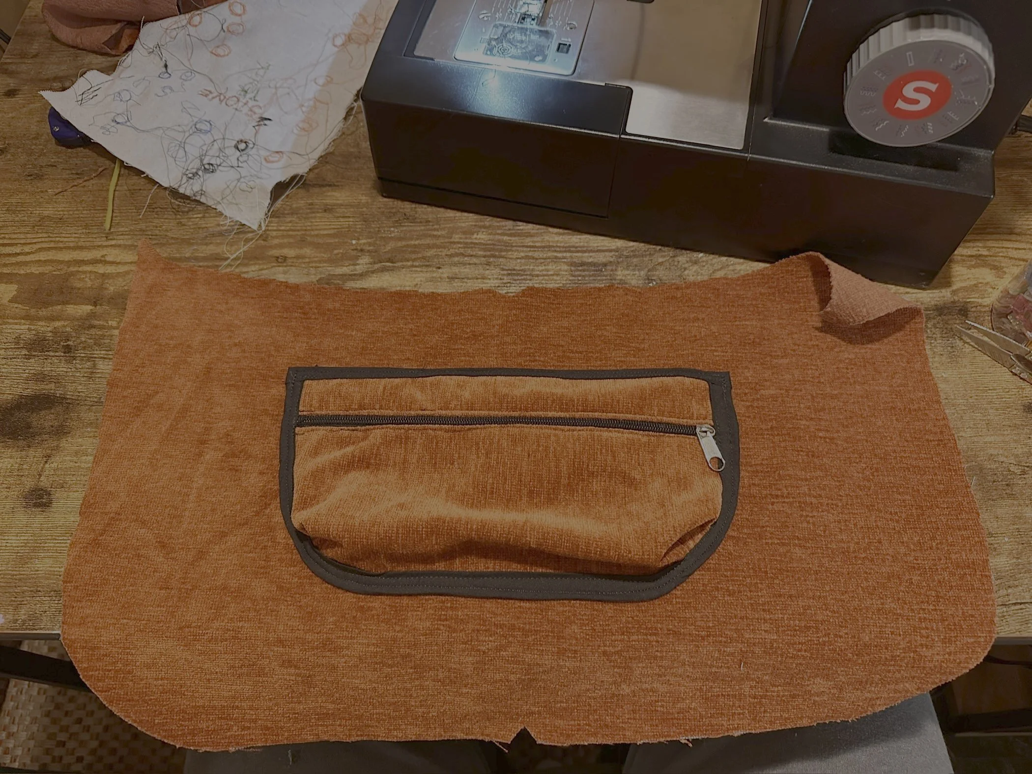 Interior is made out of a lovely orange velvet