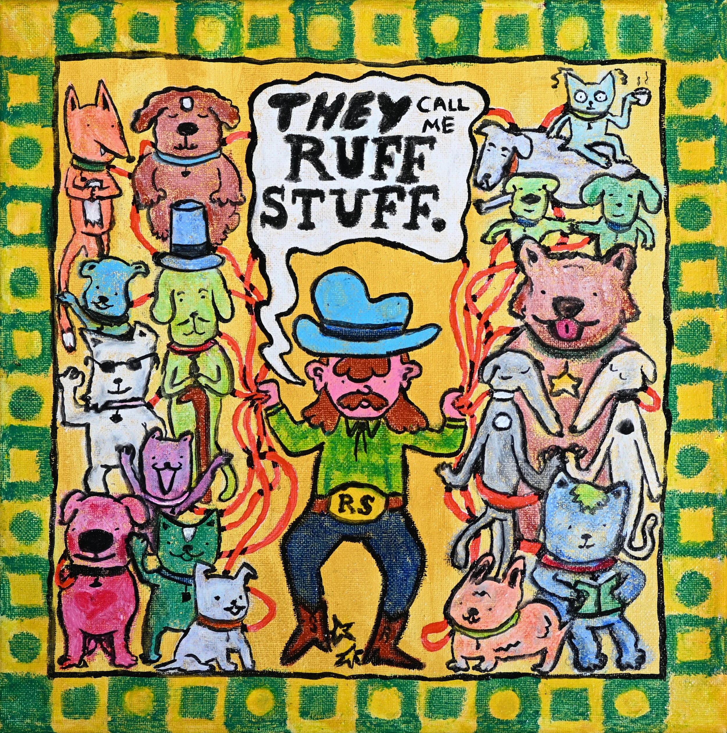 Ruff Stuff | Oil Pastel and Gouache | 12" x 12" | 2025