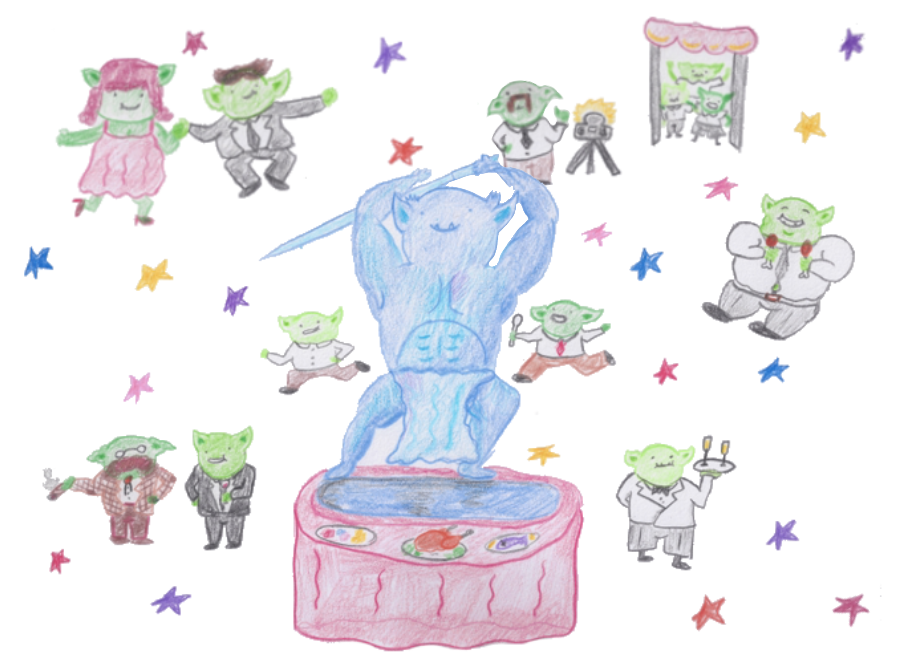 Orcs Whomst Eat with Forcs | Colored Pencil