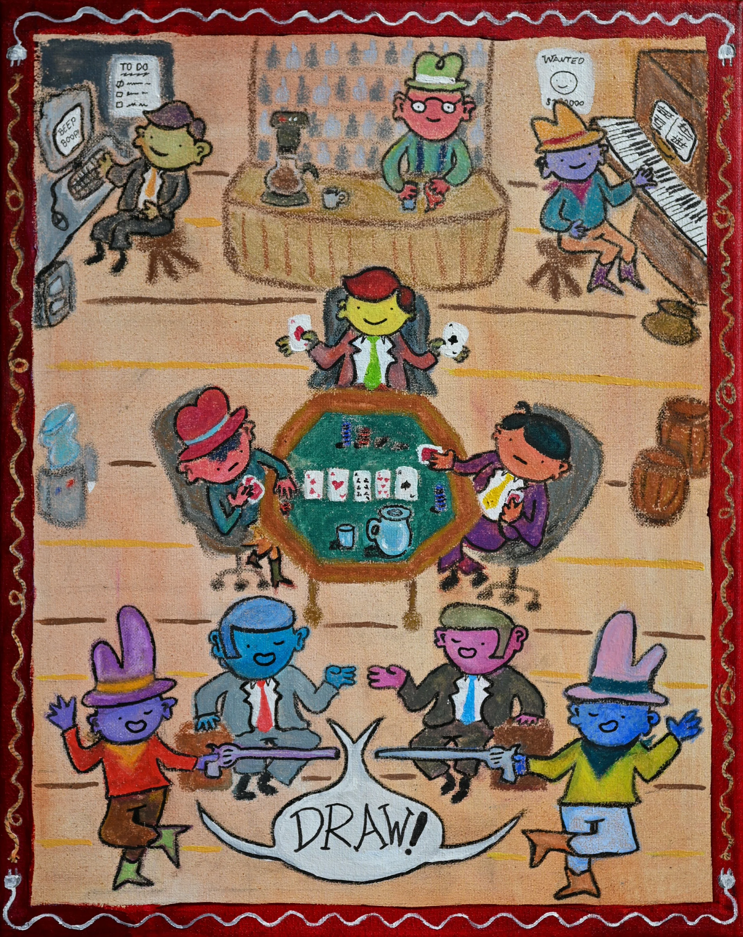 Pleasure Doing Business | Wax Pastel and Acrylic | 20" x 16" | 2025