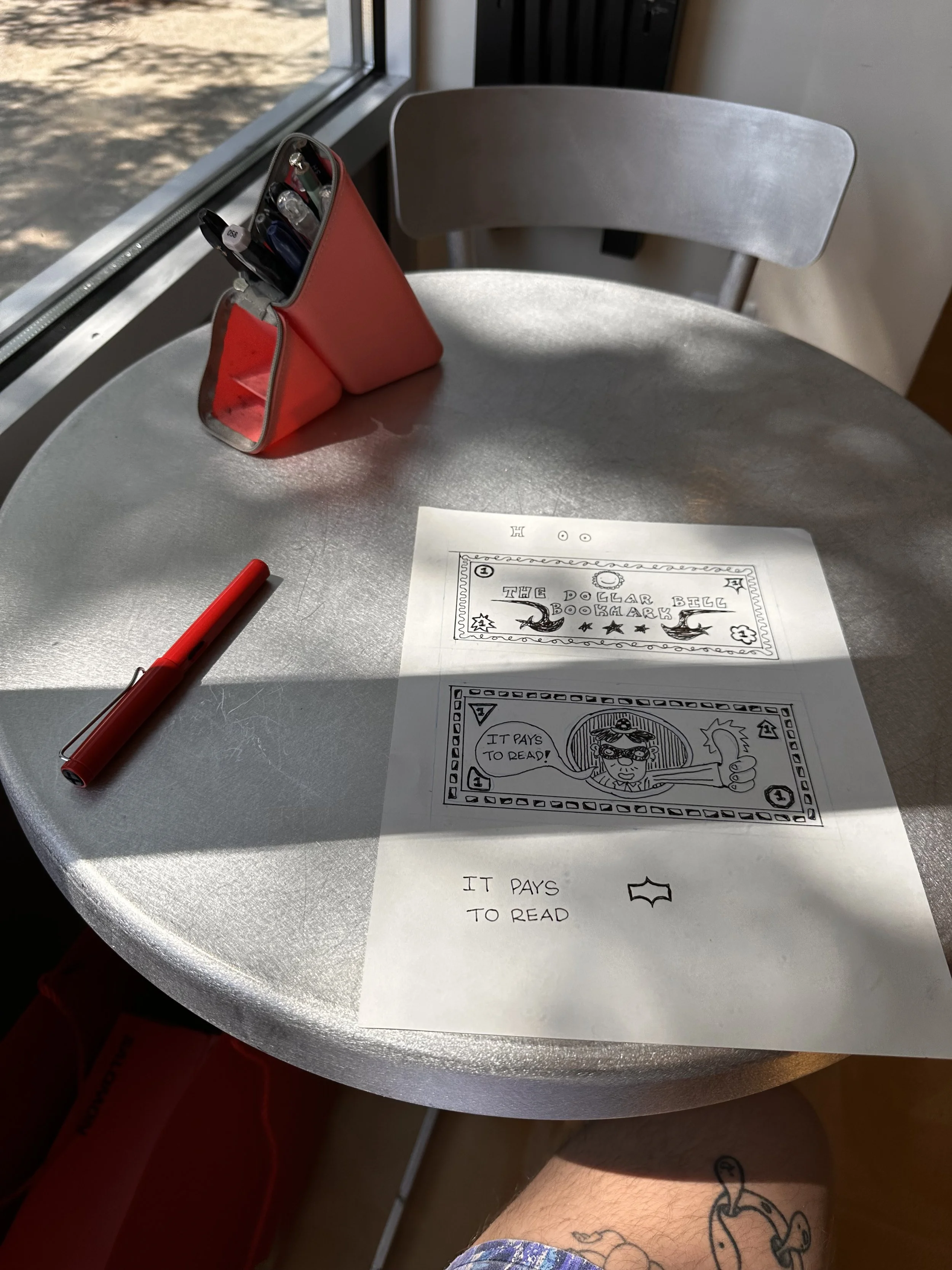Doodling the BDBBB bookmark @ Carpet Cafe in Baltimore :)