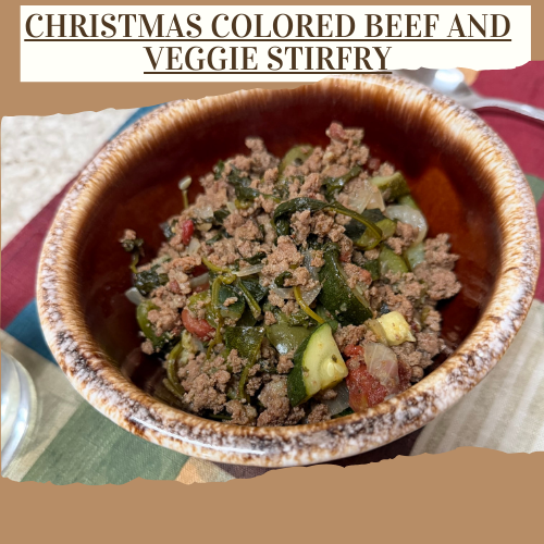 Christmas Colored Beef and Veggie Stirfry