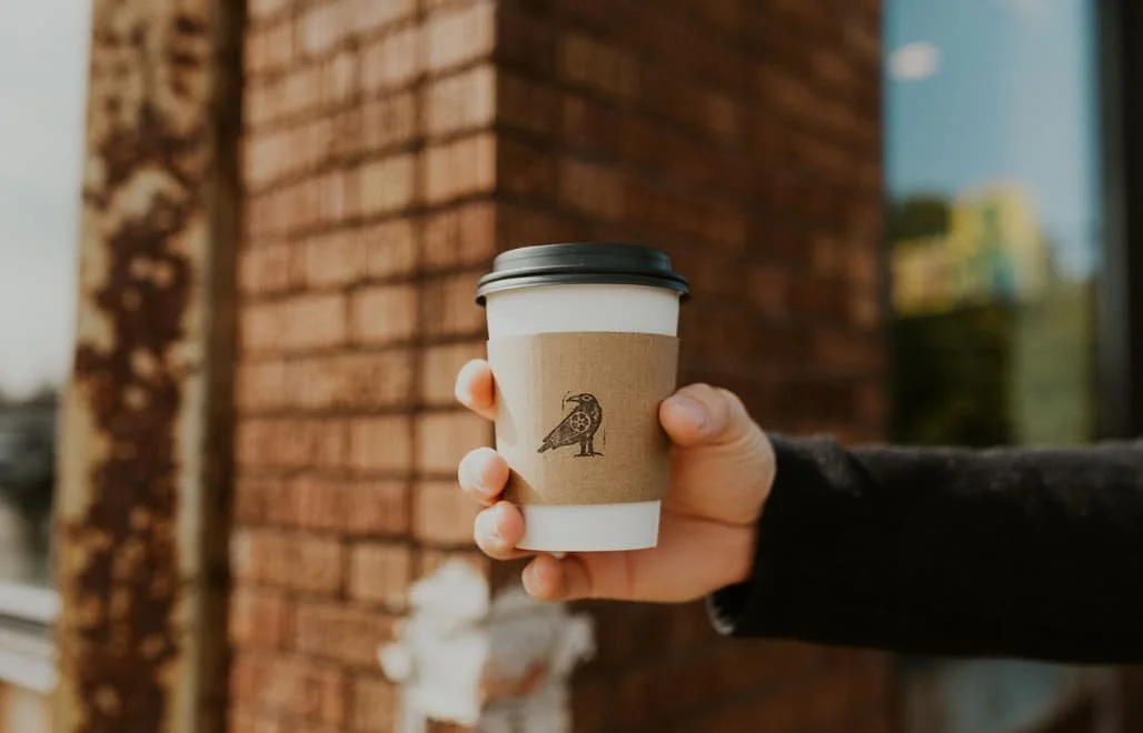 Coffee from Red Raven bike shop and café in Crosby Minnesota near the Cuyuna bike trails