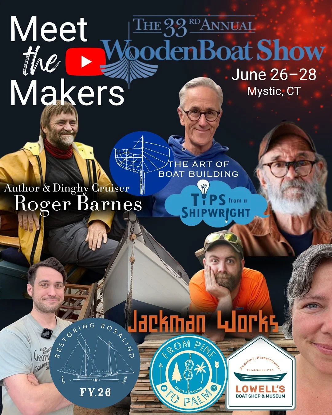 HAHAHA WRONG DATES: June 27&ndash;29. See you there! Excited for our @woodenboatmagazine show booth this year and can&rsquo;t wait to see you. Come visit @jackman_works @artofboatbuilding @roger.barnes @snowdrops.and.avalanches @tipsfromashipwright a