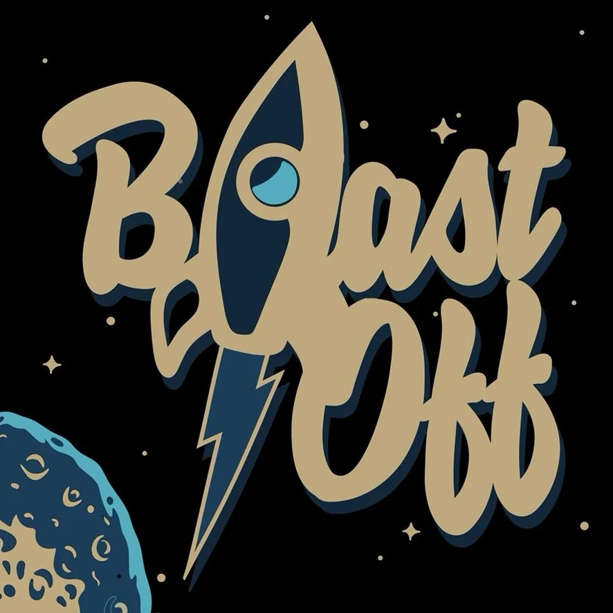 Blast off graphic illustration