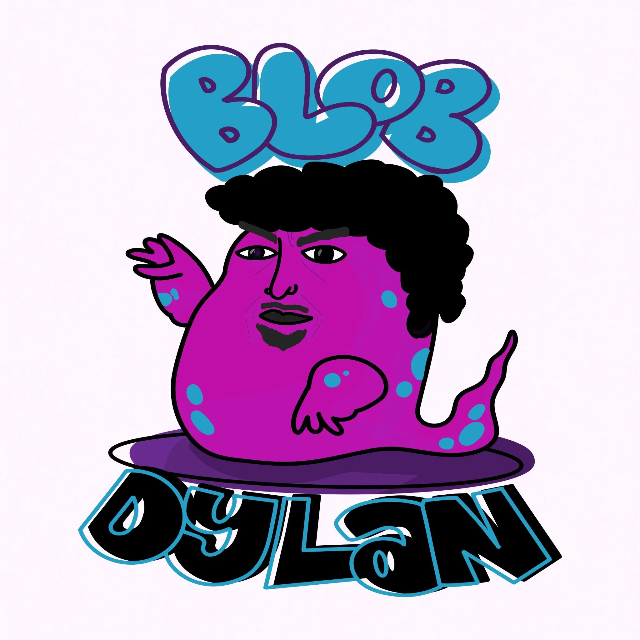 Blob Dylan pun graphic illustration