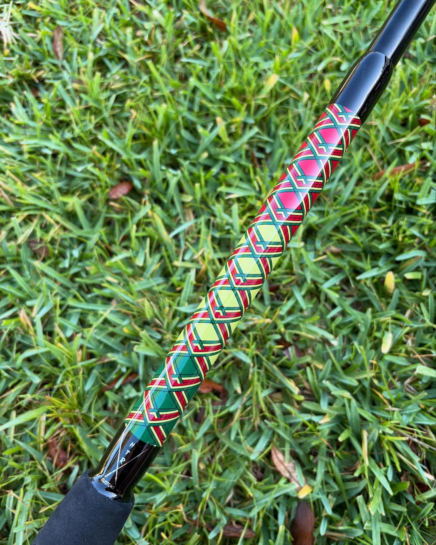 Sick Rasta bottom rod just finished up.
&bull;
&bull;
&bull;
&bull;
&bull;
&bull;
&bull;
#Customrod #customrods #customrodbuilding
#Customrodbuilder #fishingrod #fishingrods #fishing #fishingflorida #sebastioninlet #sebastion #pierrod #saltwaterfishi