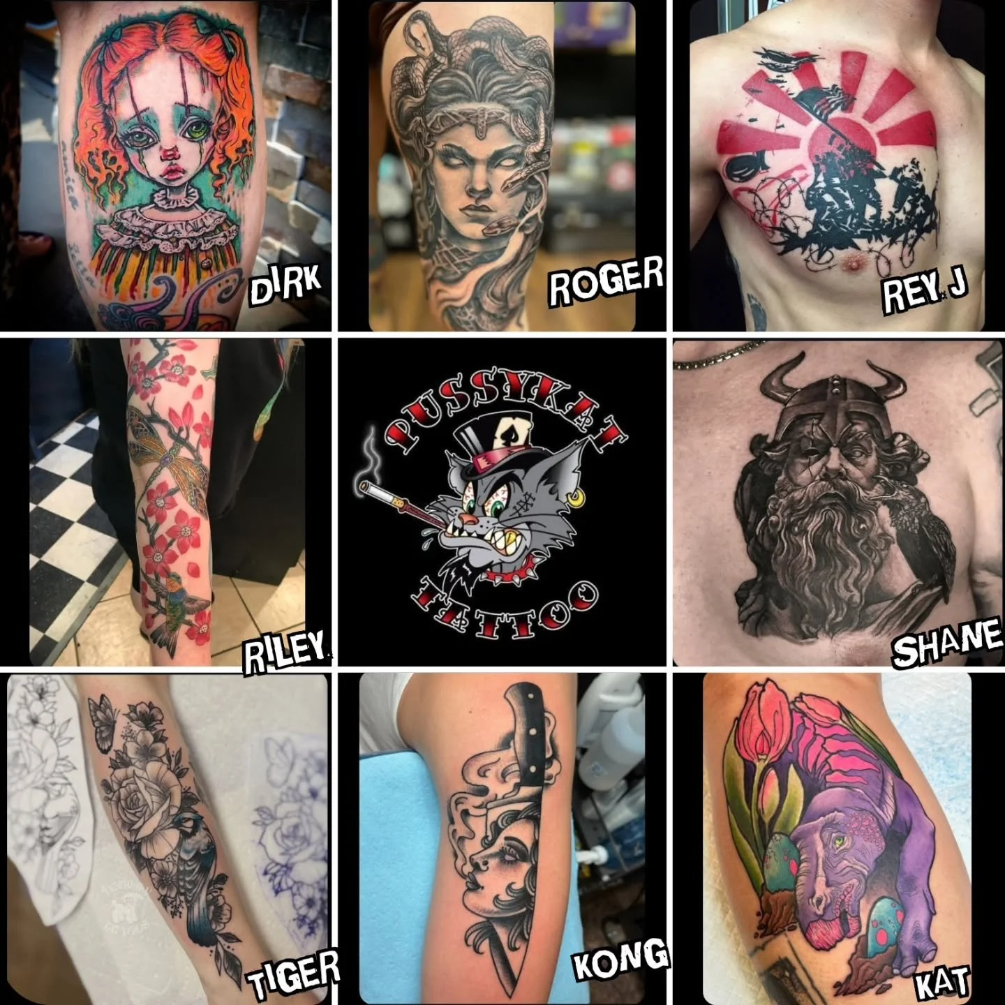 Thanks to all of our incredible clients the past 26 years. Bring on 2025! DM your favorite artist and book today! 
@dirkvermin Dirk
@brtatuadorlv Roger
@reyjtattoos Rey J
@bax222 Riley
@shanemunce Shane
@liltigertattoo TigerLily 
@kongtattooer KONG
@