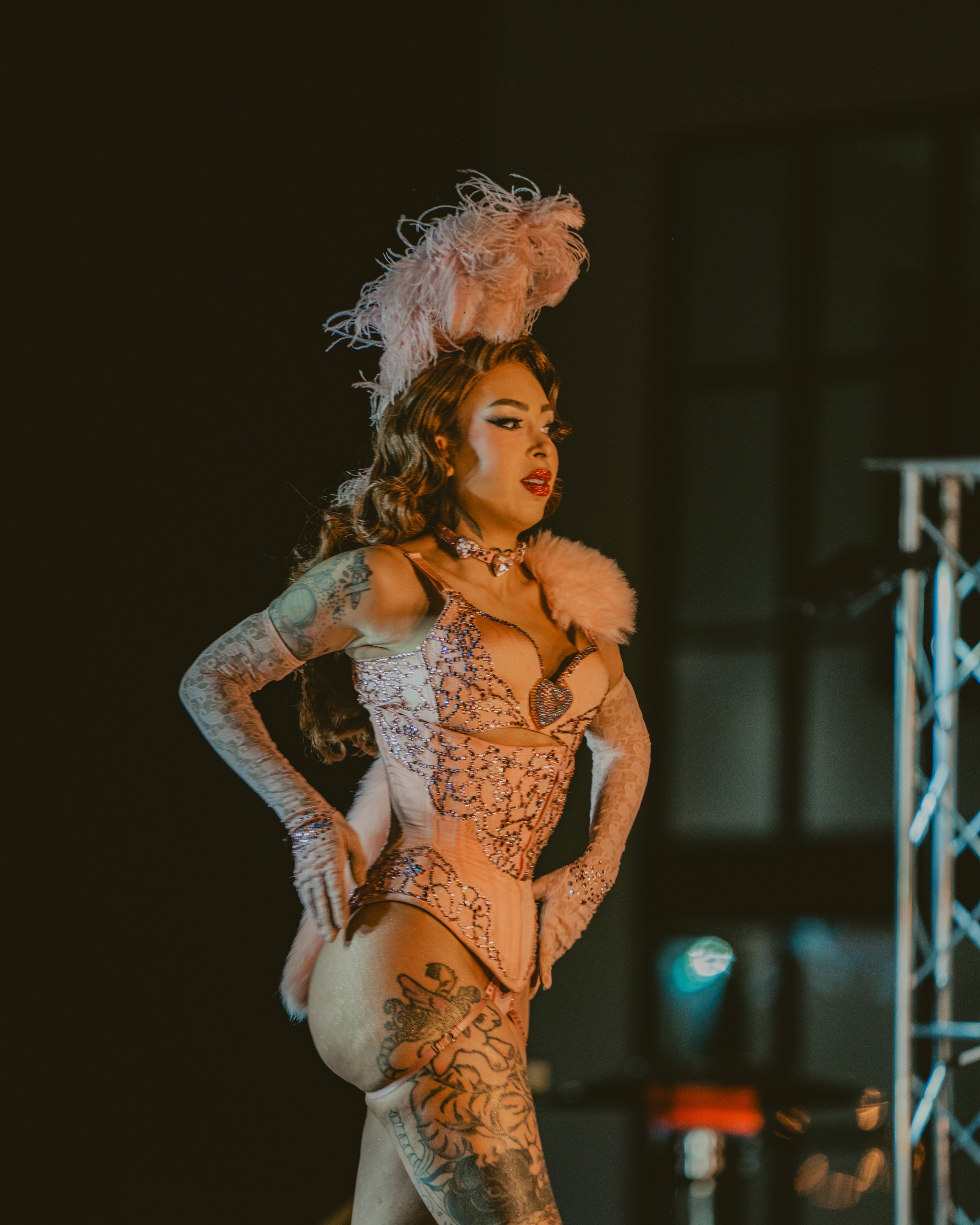 Burlesque performer Raquel Reed perfroms at the 4th Annual NuWu Cup Awards Ceremony and Variety show