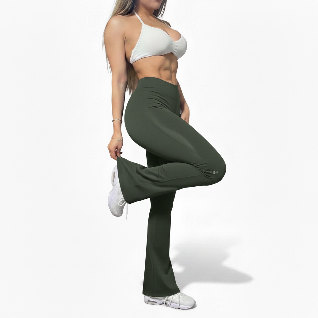 Flare Back Cross High Waisted Pants