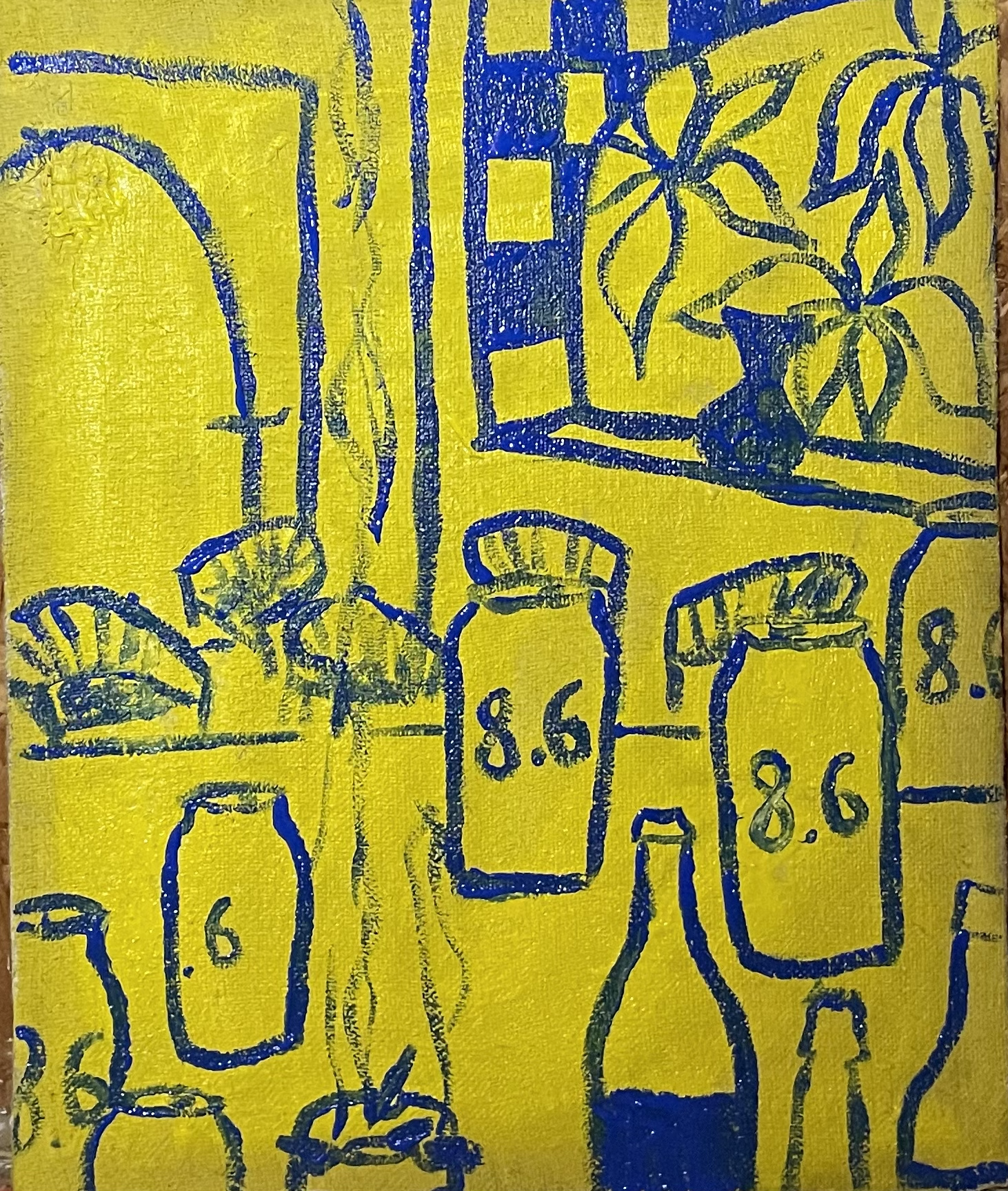 8.6 and friends, 40 x 25 cm, acrylic on jute