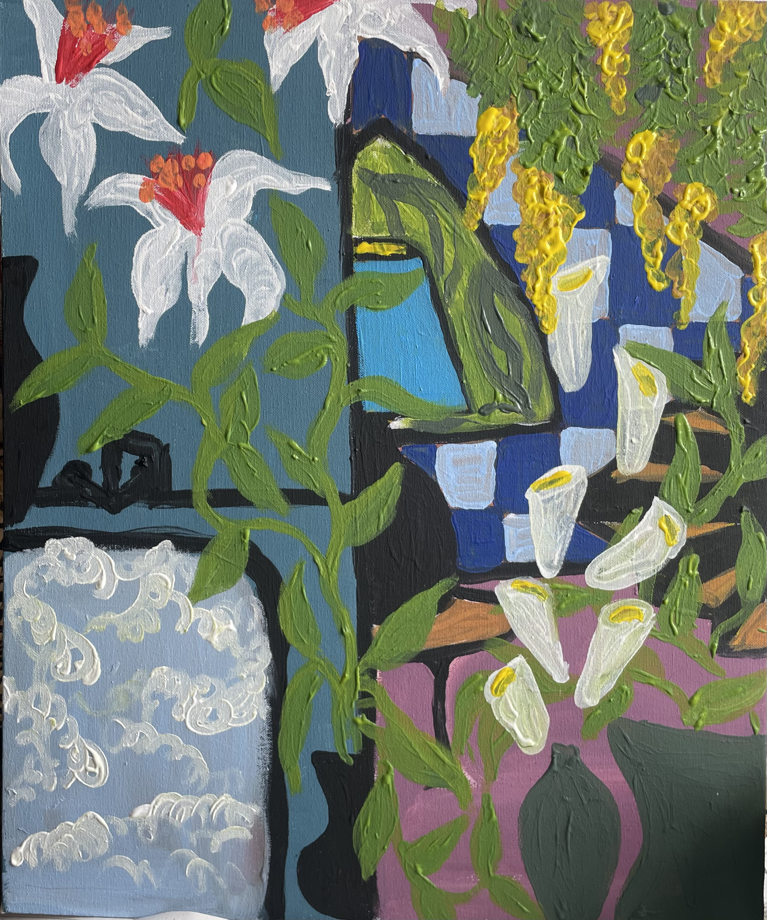 Bath N°4, 51 x 61 cm, acrylic on canvas, 2025