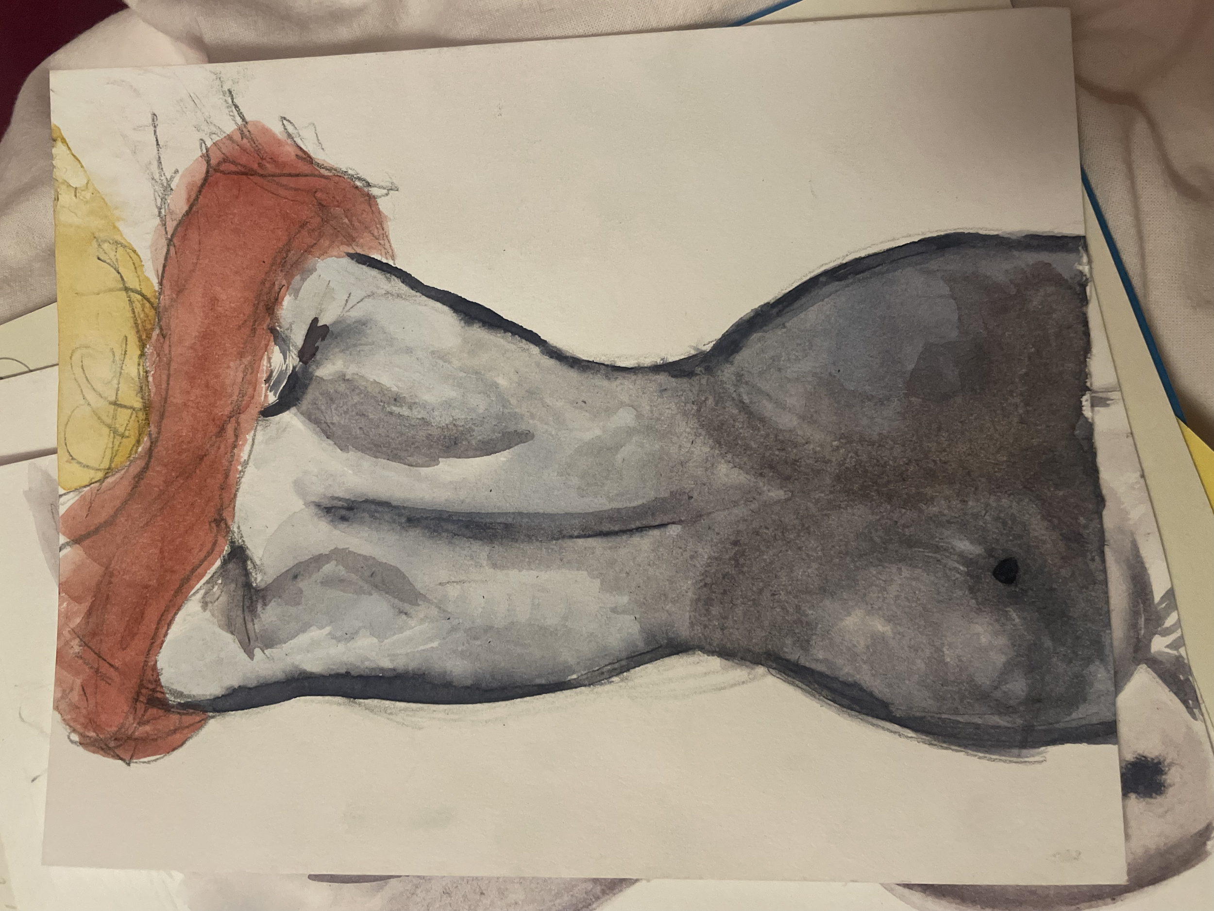 Se déshabiller, A5, aquarelle sur papier, 2024