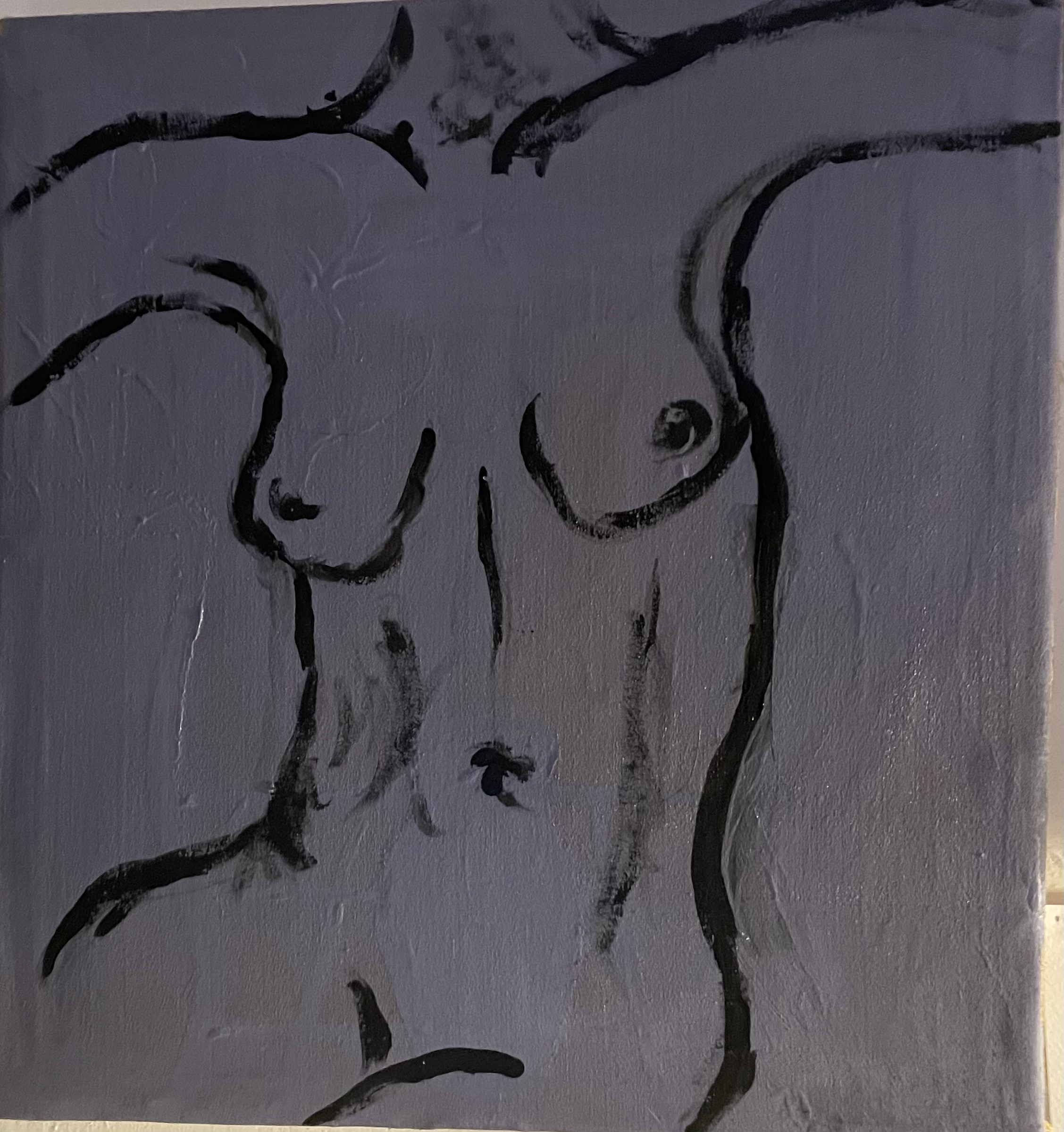 Nu, acrylique sur toile, 30 x 30 cm, 2025
