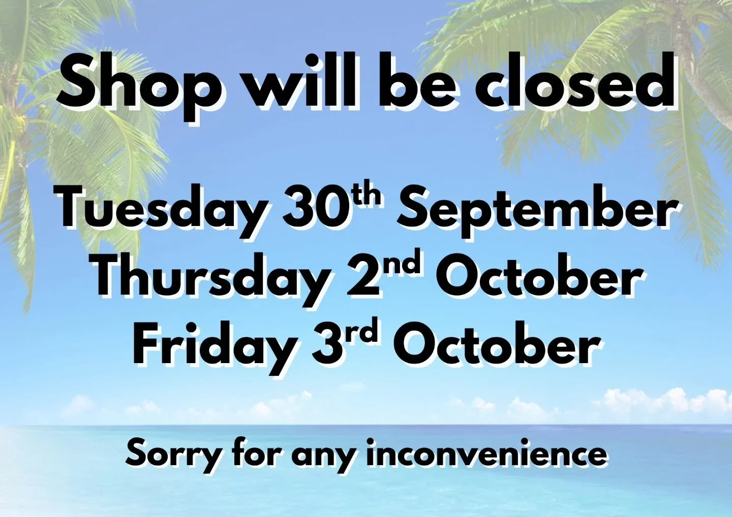 We are off on holiday this week! So shop will be closed a few days sorry! Cheryl from @salt_and_sunshine_ will be in the other days with the usual hours 🌺🏝
