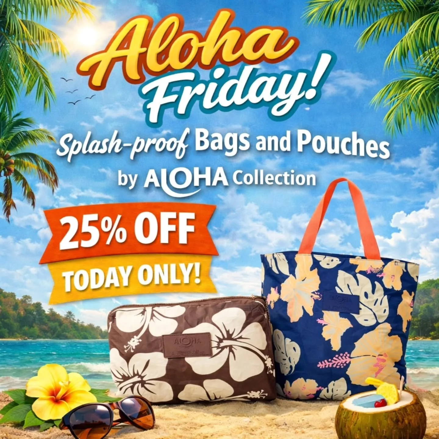 🌺 It's Aloha Friday! If you needed an excuse to buy more of these amazing bags and pouches from Aloha collection then here it is 🌺

Today only
In-store only