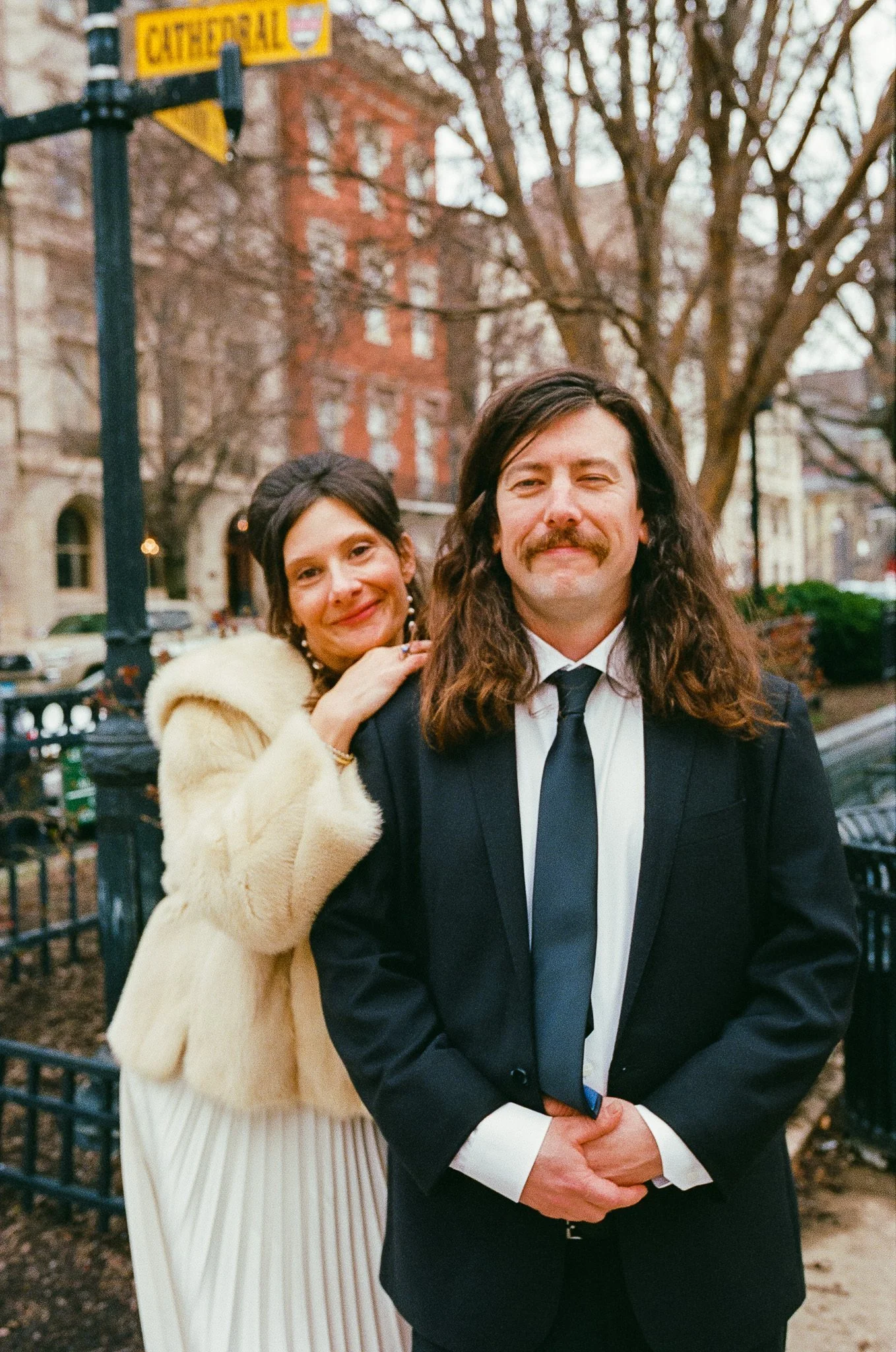 couple posed outside