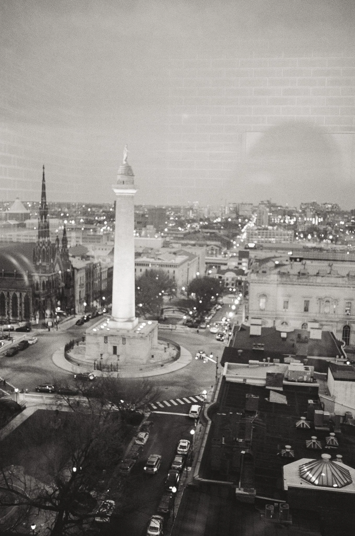 artistic black and white photo of the city