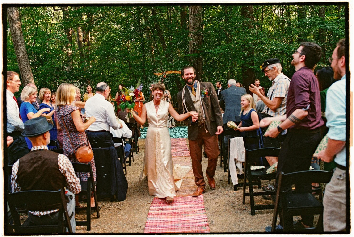 bride and groom walking down the aisle